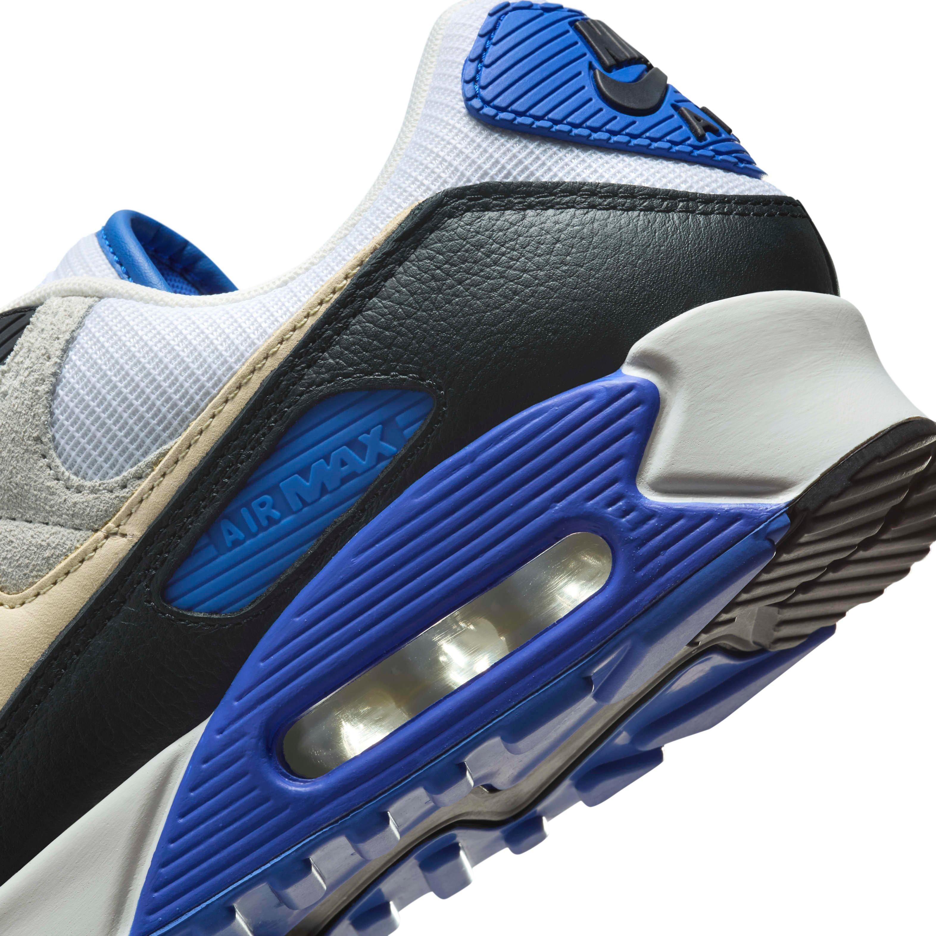 Nike Air Max 90 Premium Men's "White/Racer Blue/Black/Khaki" Shoe