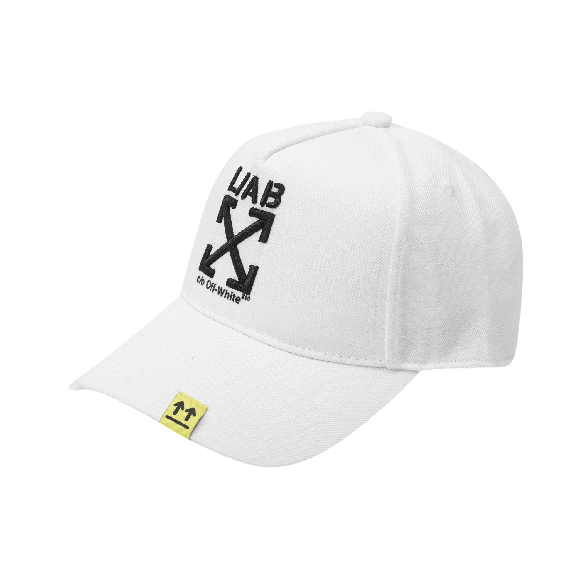 L/AB c/o Off-White Clamped Arrows Pinch Front Curved Brim Hat - White - WHITE