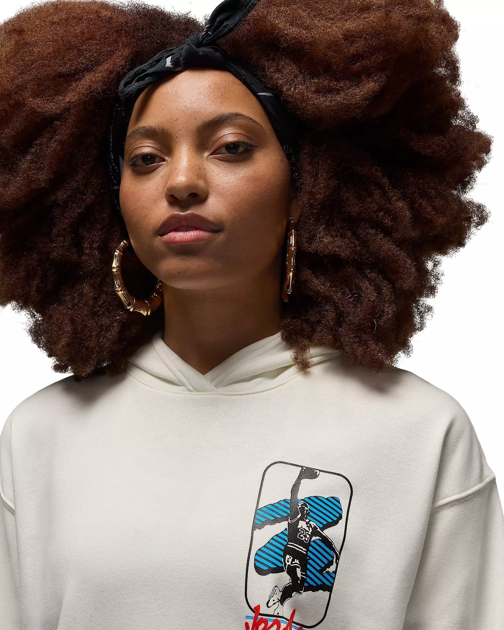 Jordan Women's Brooklyn Fleece​ Pullover Graphic J84 Hoodie - WHITE