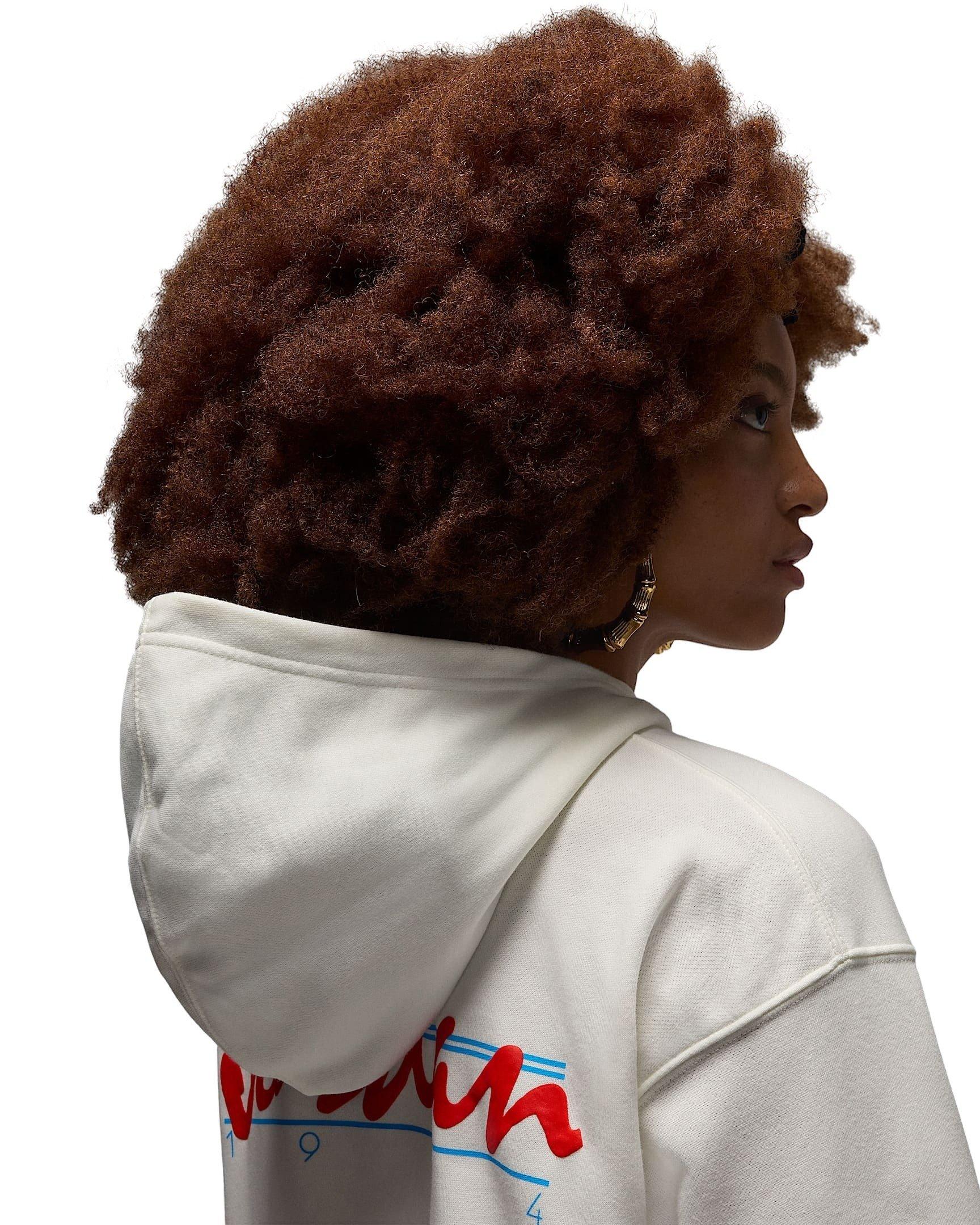 Jordan Women's Brooklyn Fleece​ Pullover Graphic J84 Hoodie - WHITE Thumbnail View 6