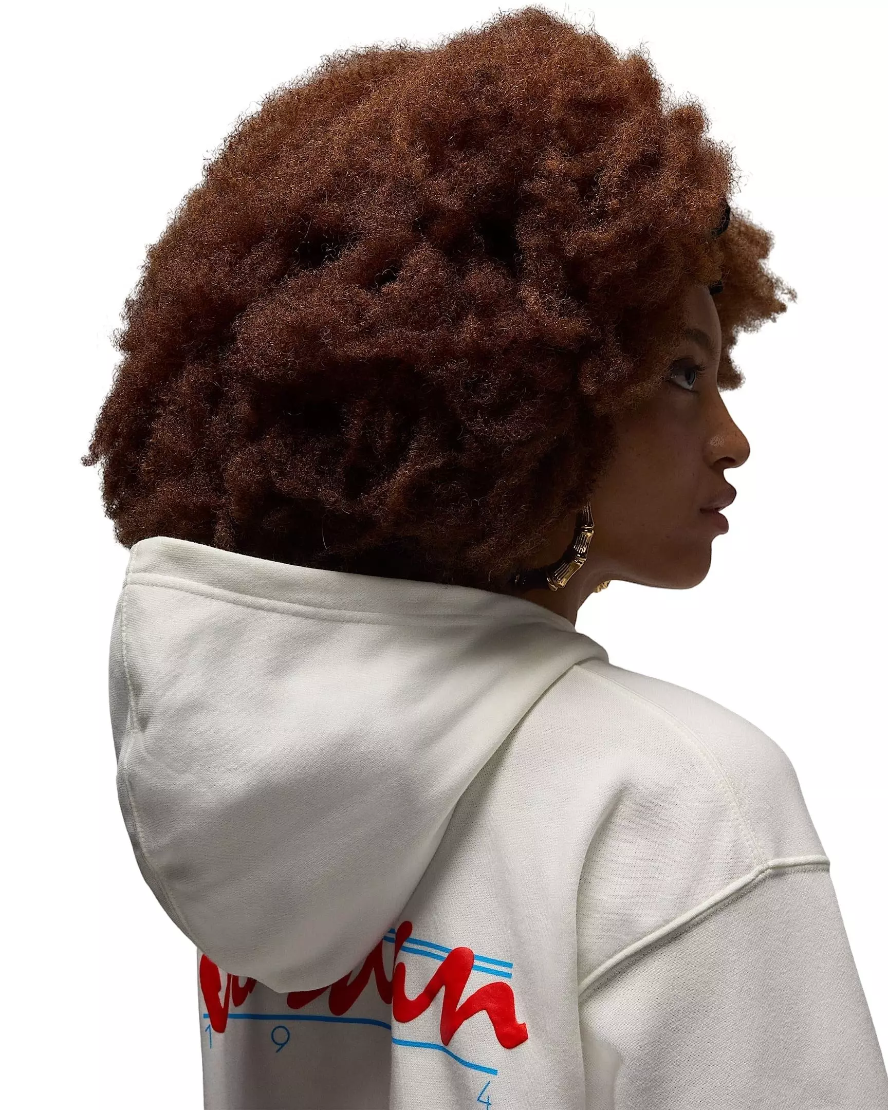 Jordan Women's Brooklyn Fleece​ Pullover Graphic J84 Hoodie - WHITE