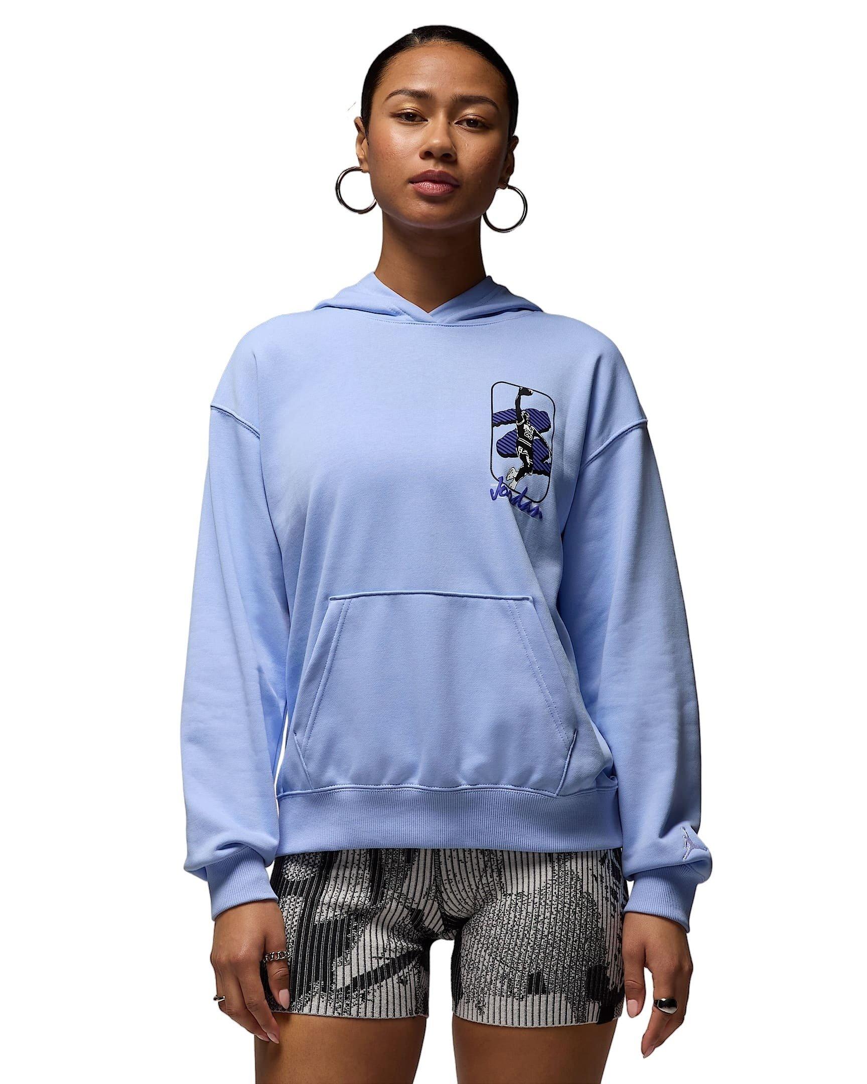 Jordan Women's Brooklyn Fleece​ Pullover Graphic J84 Hoodie - BLUE Thumbnail View 1