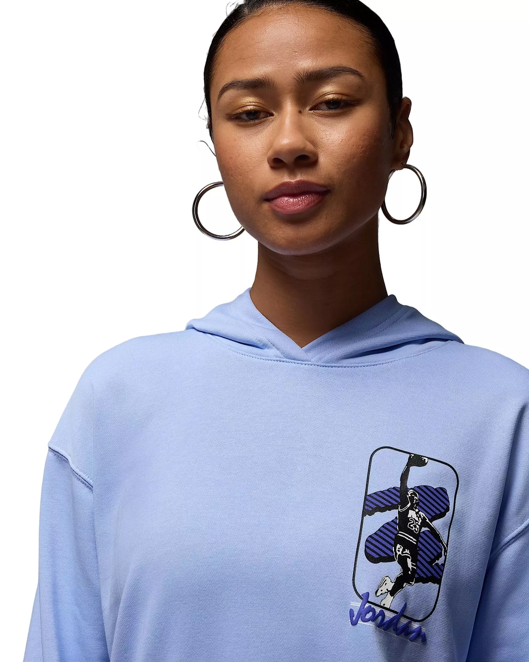 Jordan Women's Brooklyn Fleece​ Pullover Graphic J84 Hoodie - BLUE