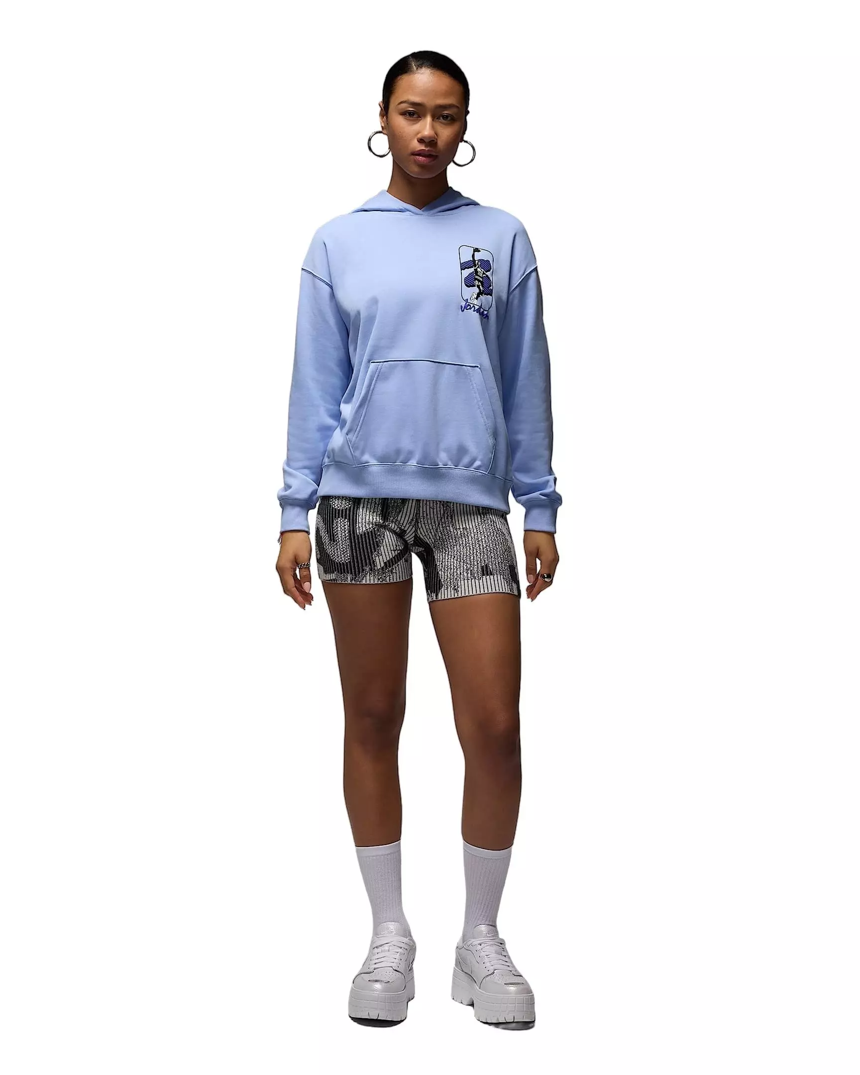 Jordan Women's Brooklyn Fleece​ Pullover Graphic J84 Hoodie - BLUE