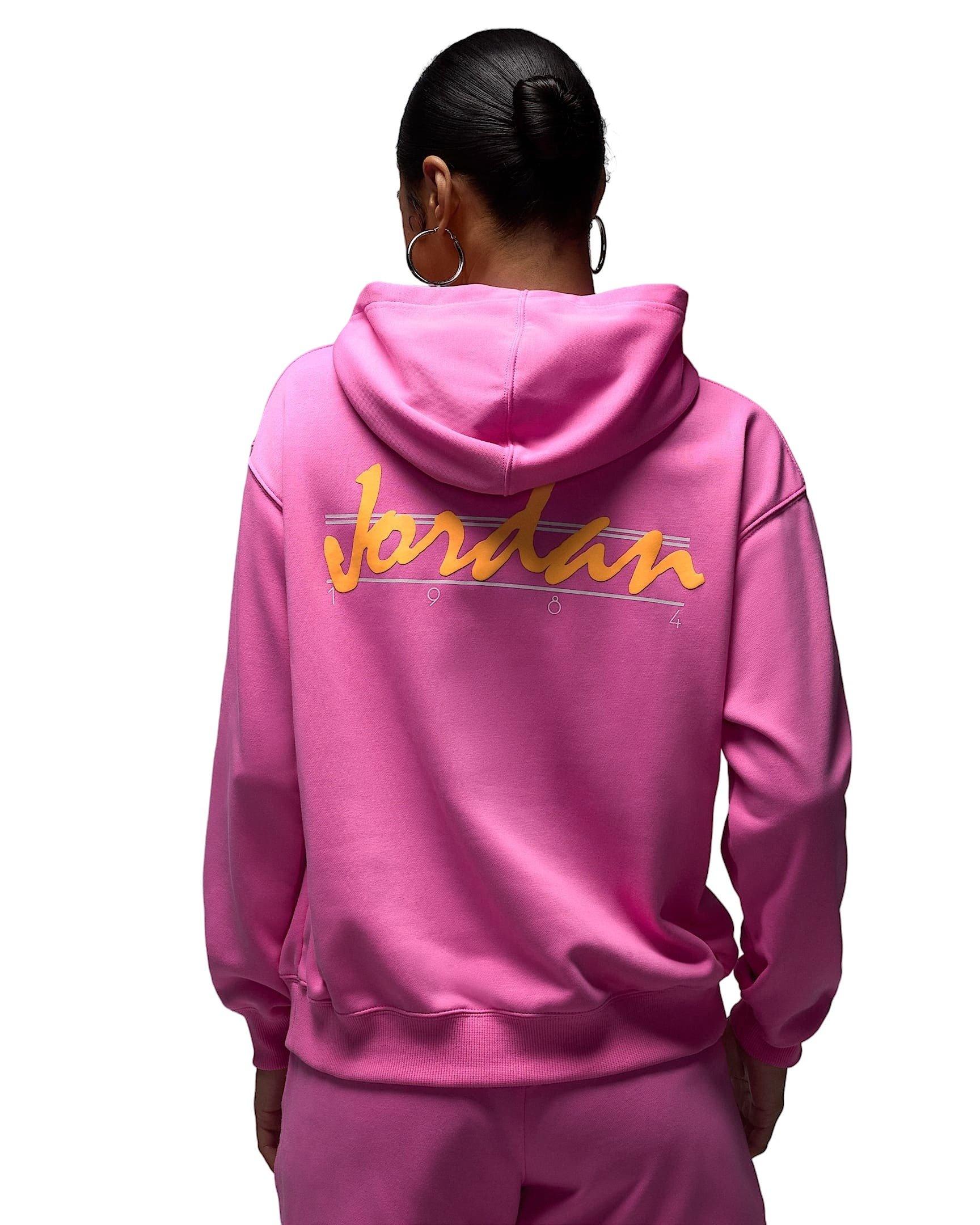 Jordan Women's Brooklyn Fleece​ Pullover Graphic J84 Hoodie - PINK Thumbnail View 2