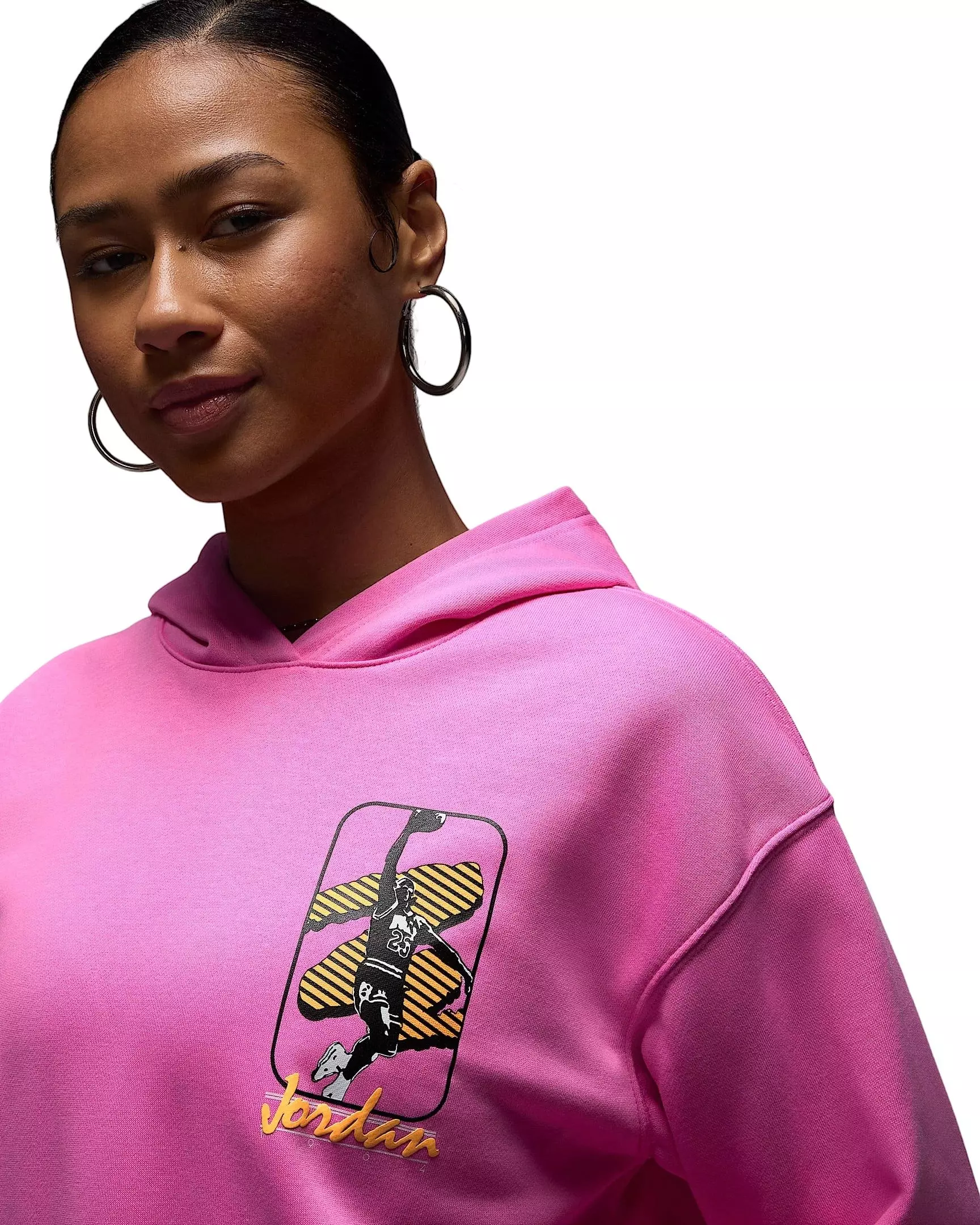 Jordan Women's Brooklyn Fleece​ Pullover Graphic J84 Hoodie - PINK