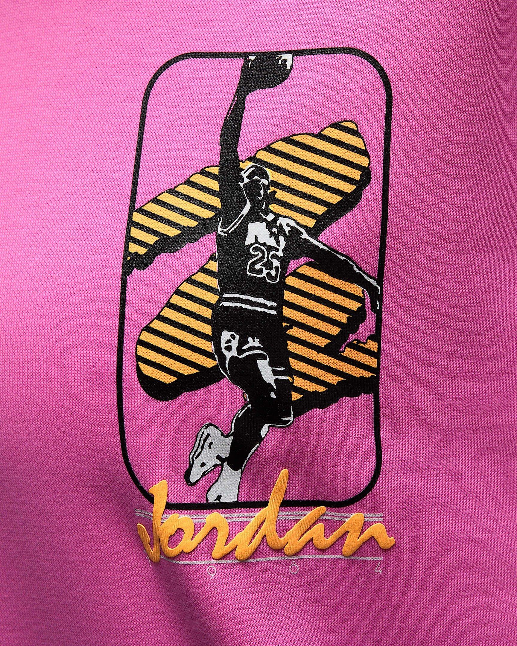Jordan Women's Brooklyn Fleece​ Pullover Graphic J84 Hoodie - PINK Thumbnail View 5