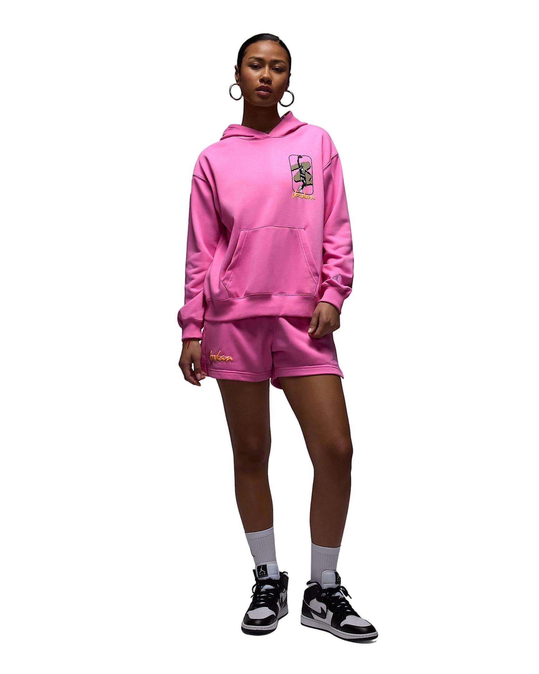 Jordan Women's Brooklyn Fleece​ Pullover Graphic J84 Hoodie - PINK Thumbnail View 7