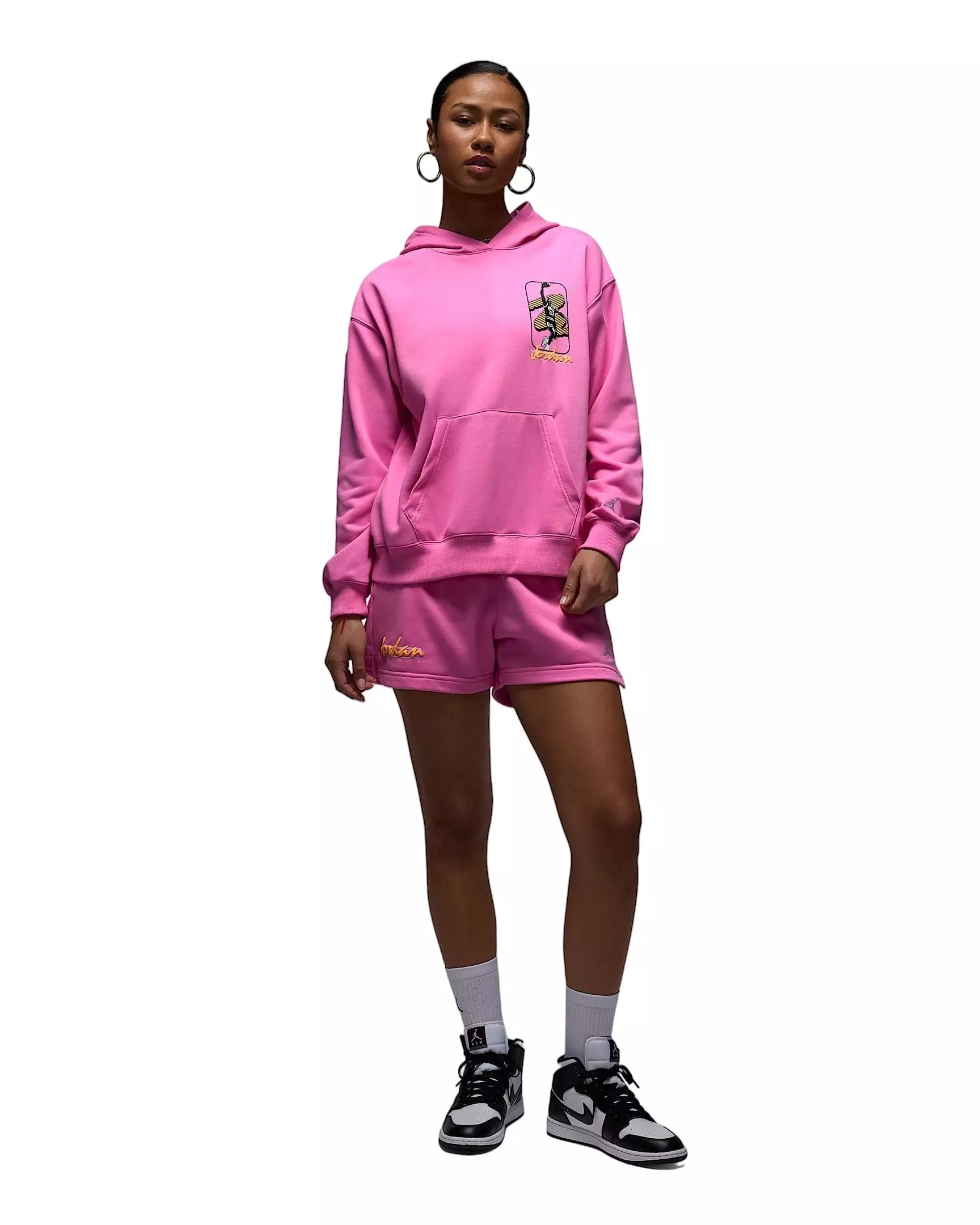 Jordan Women's Brooklyn Fleece​ Pullover Graphic J84 Hoodie - PINK