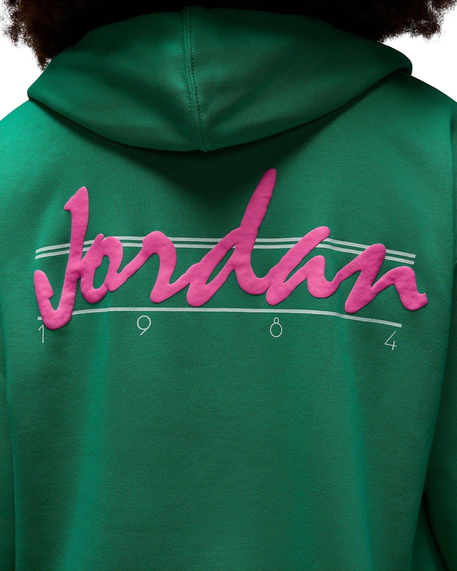 Jordan Women's Brooklyn Fleece​ Pullover Graphic J84 Hoodie - GREEN Thumbnail View 5