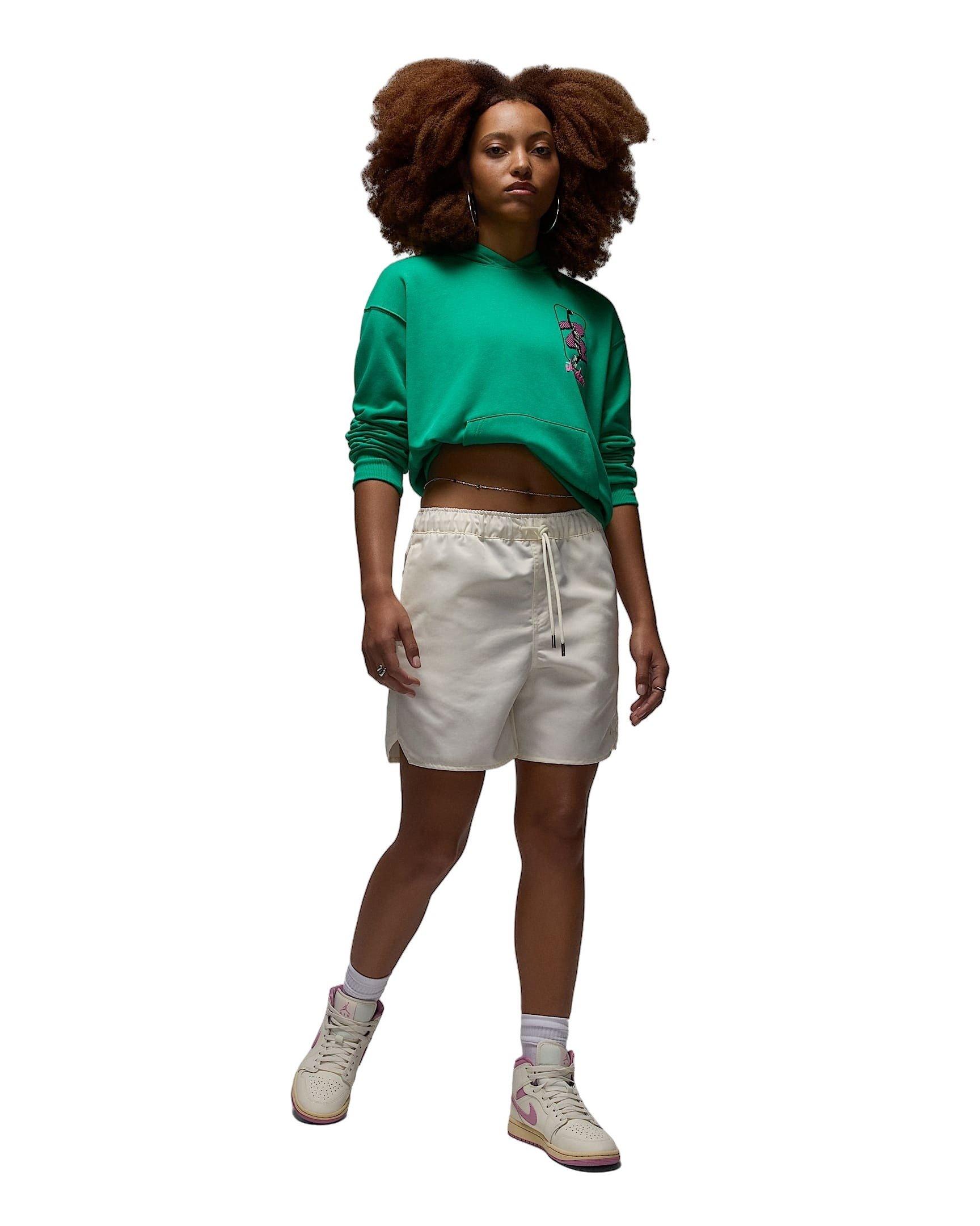 Jordan Women's Brooklyn Fleece​ Pullover Graphic J84 Hoodie - GREEN Thumbnail View 7