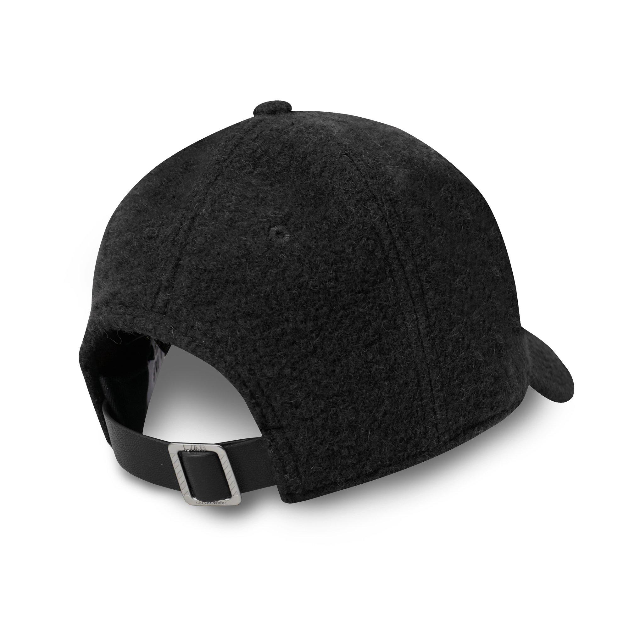 L/AB c/o Off-White Embroidered Curved Brim Sherpa Hat - Black - BLACK