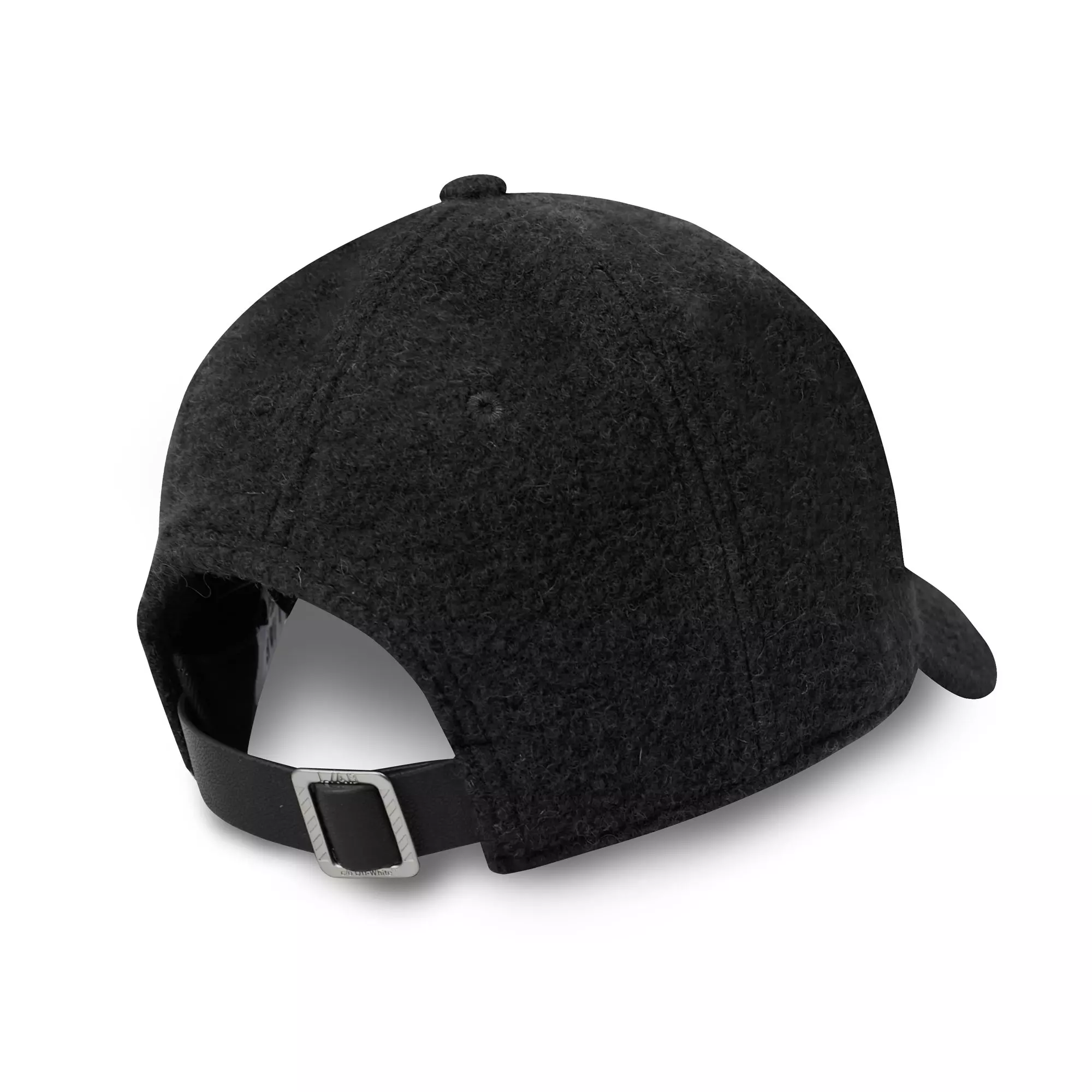 L/AB c/o Off-White Embroidered Curved Brim Sherpa Hat - Black - BLACK
