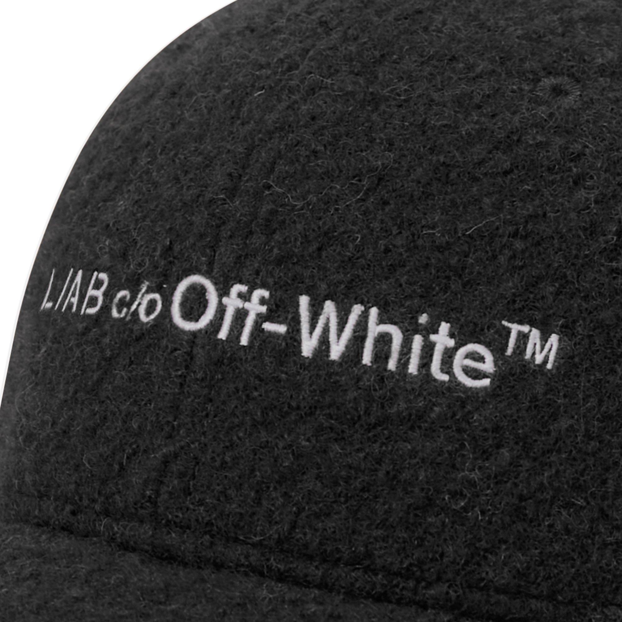 L/AB c/o Off-White Embroidered Curved Brim Sherpa Hat - Black - BLACK