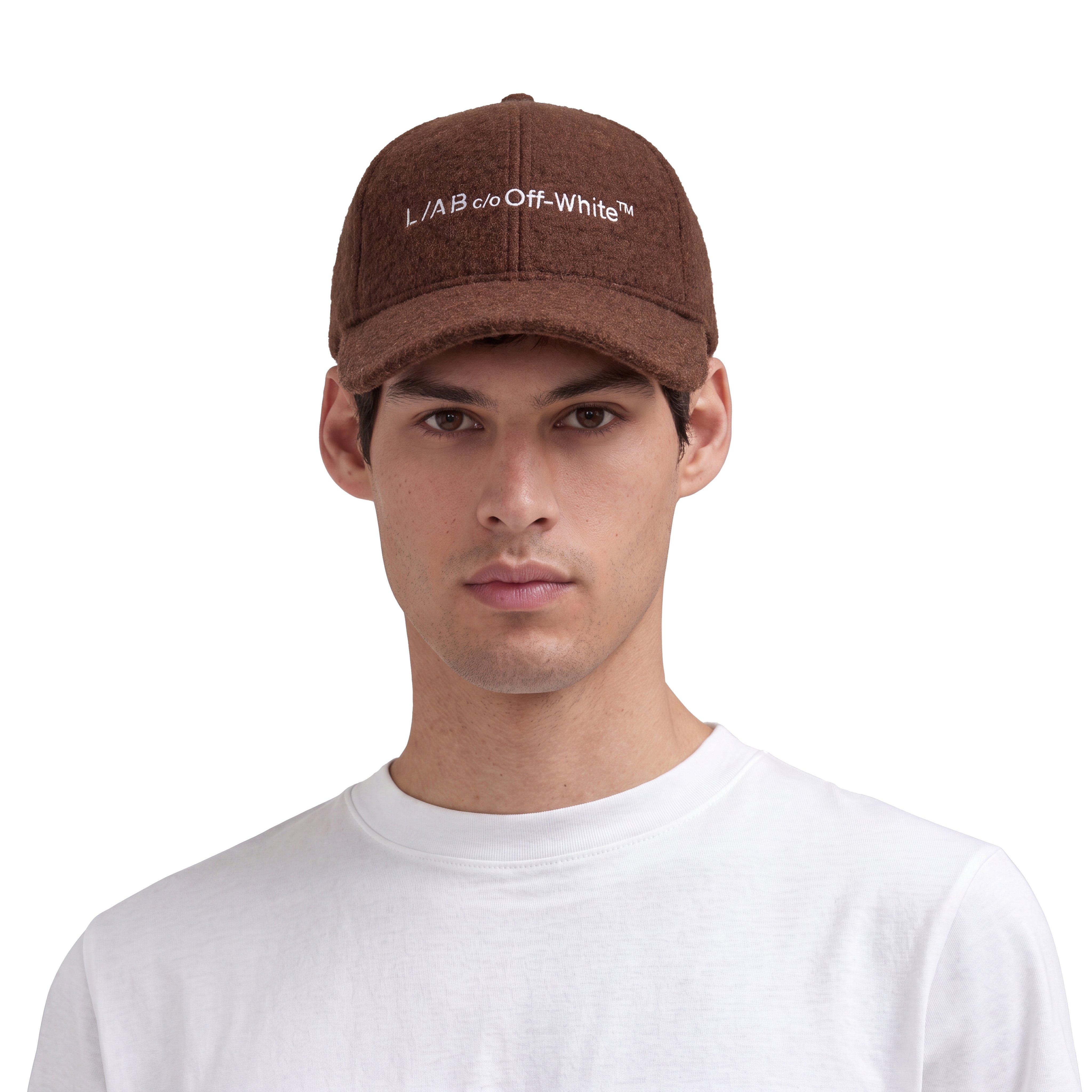 L/AB c/o Off-White Embroidered Curved Brim Sherpa Hat - Brown - BROWN