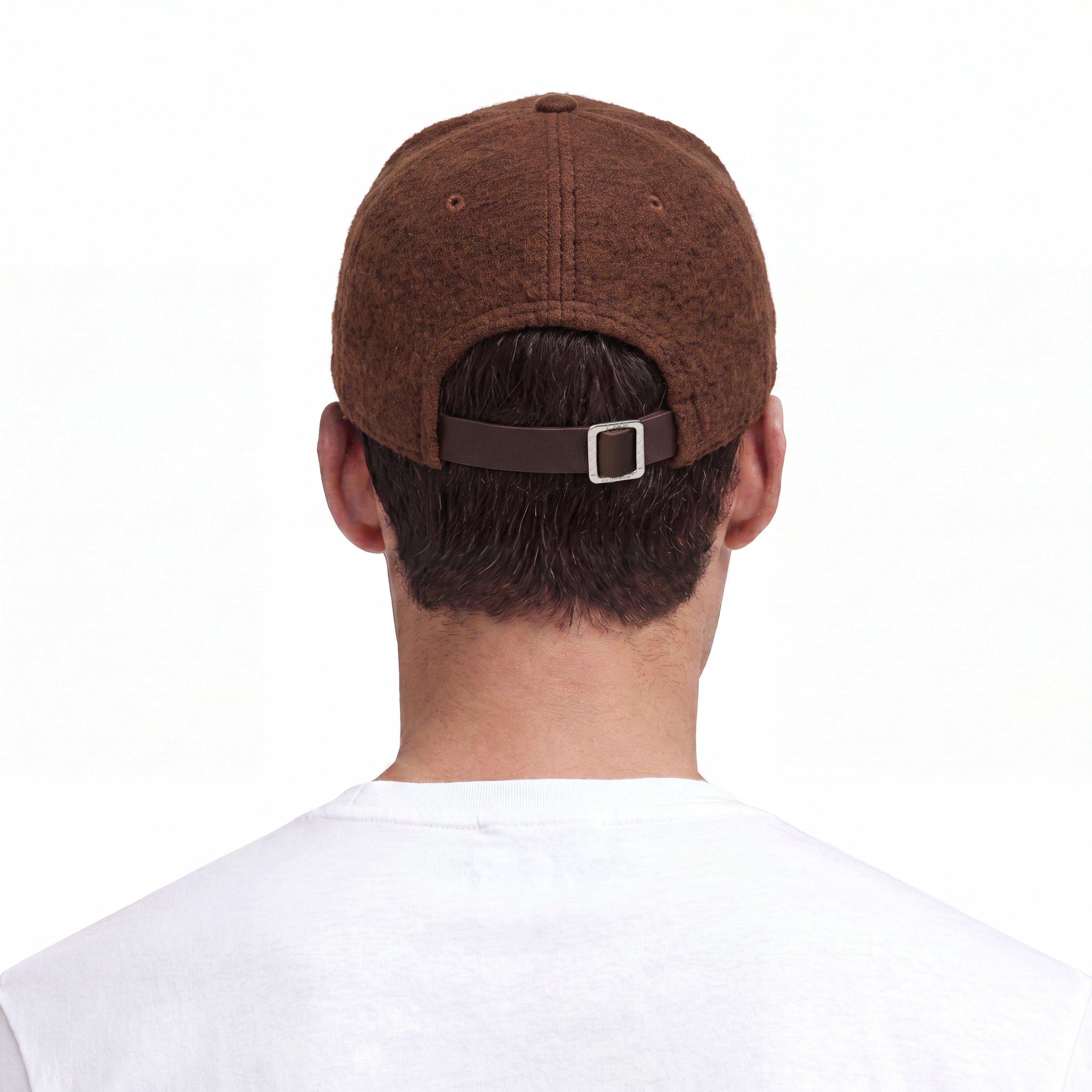 L/AB c/o Off-White Embroidered Curved Brim Sherpa Hat - Brown - BROWN