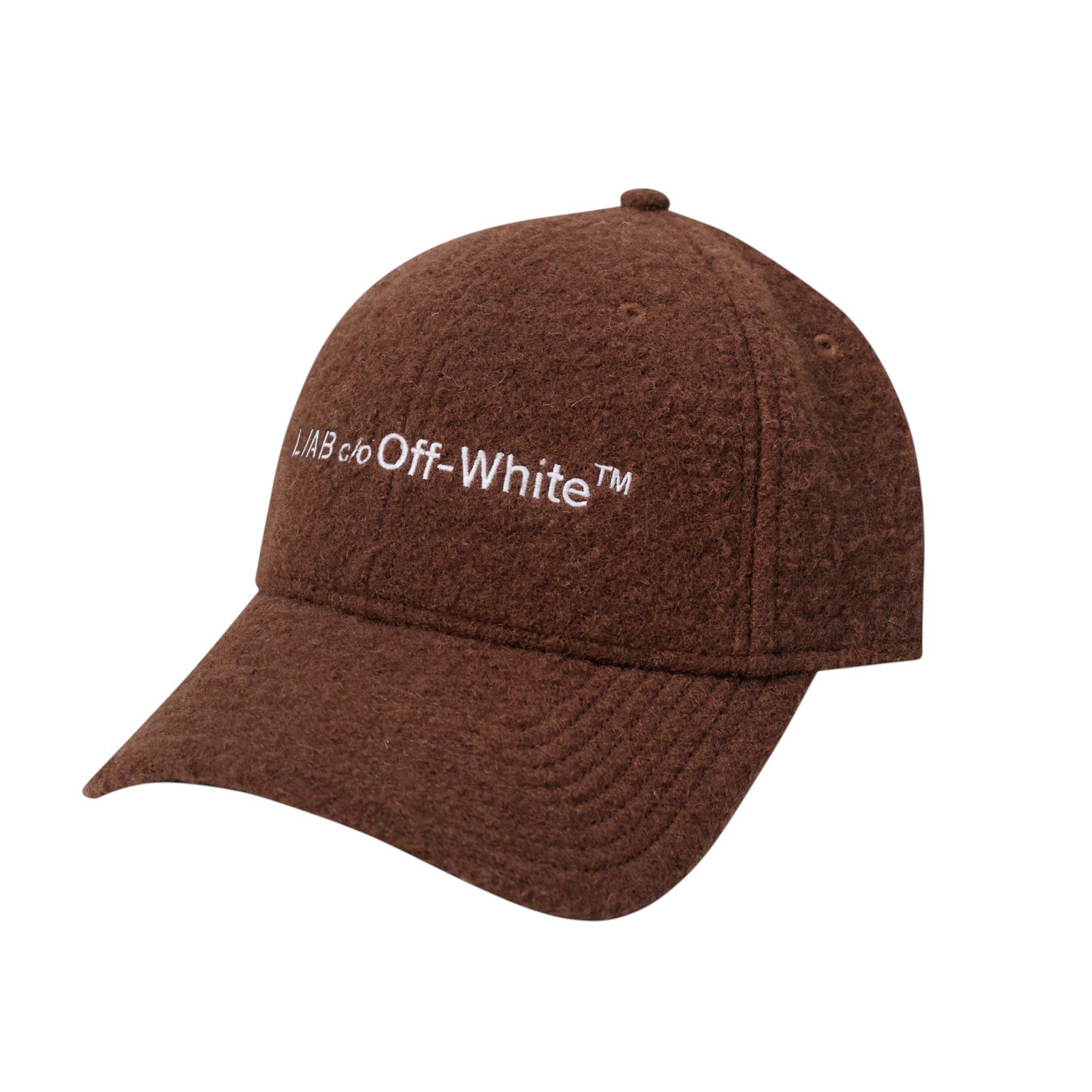 L/AB c/o Off-White Embroidered Curved Brim Sherpa Hat - Brown - BROWN