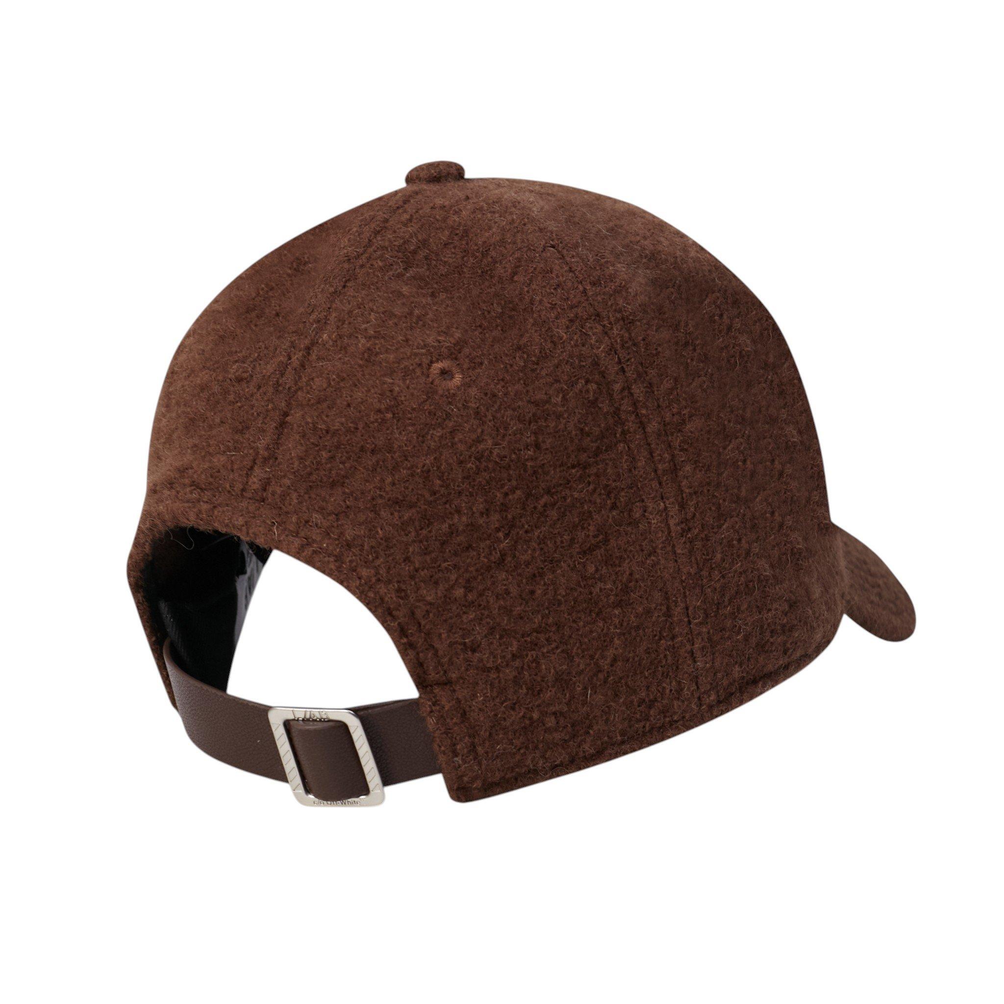 L/AB c/o Off-White Embroidered Curved Brim Sherpa Hat - Brown - BROWN