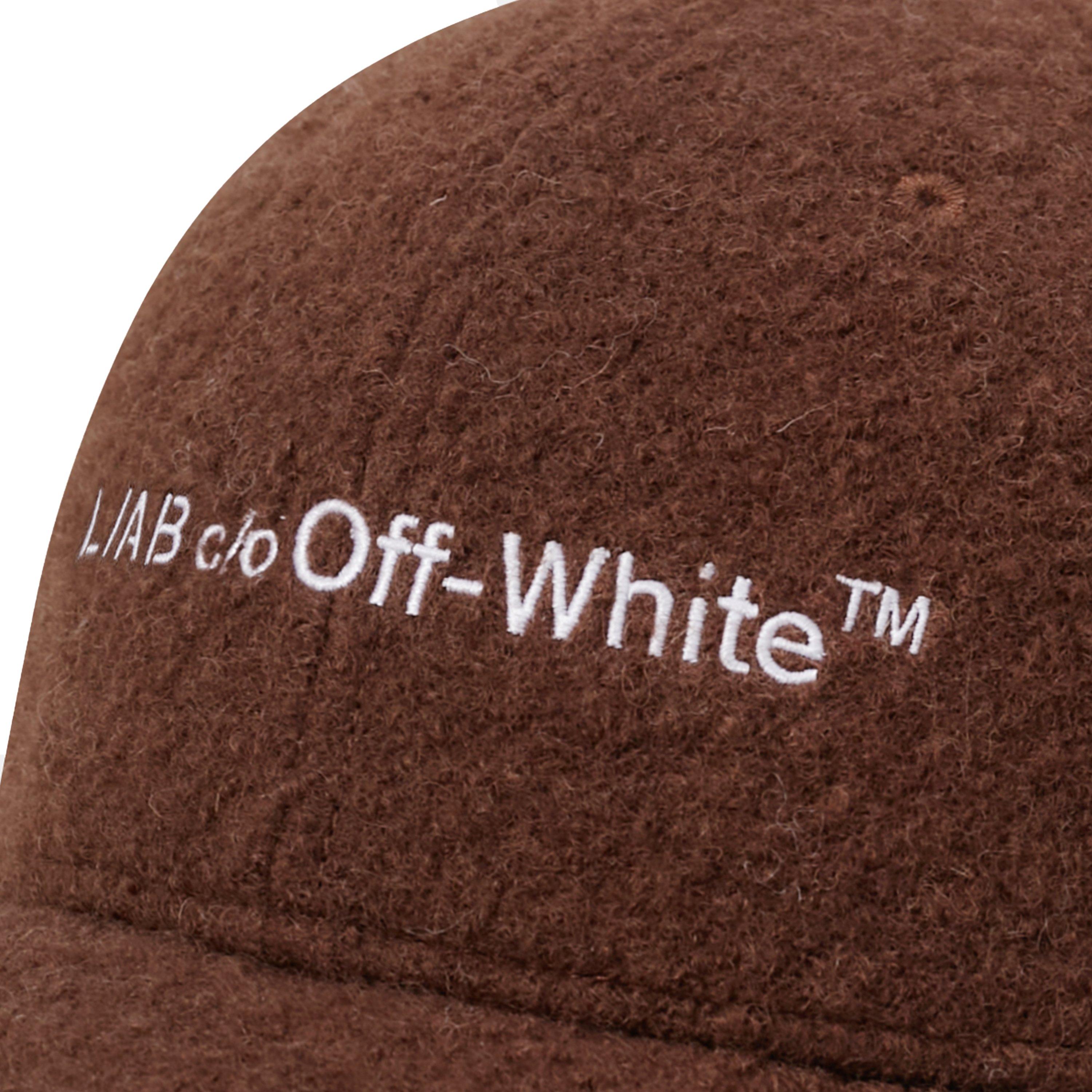 L/AB c/o Off-White Embroidered Curved Brim Sherpa Hat - Brown - BROWN