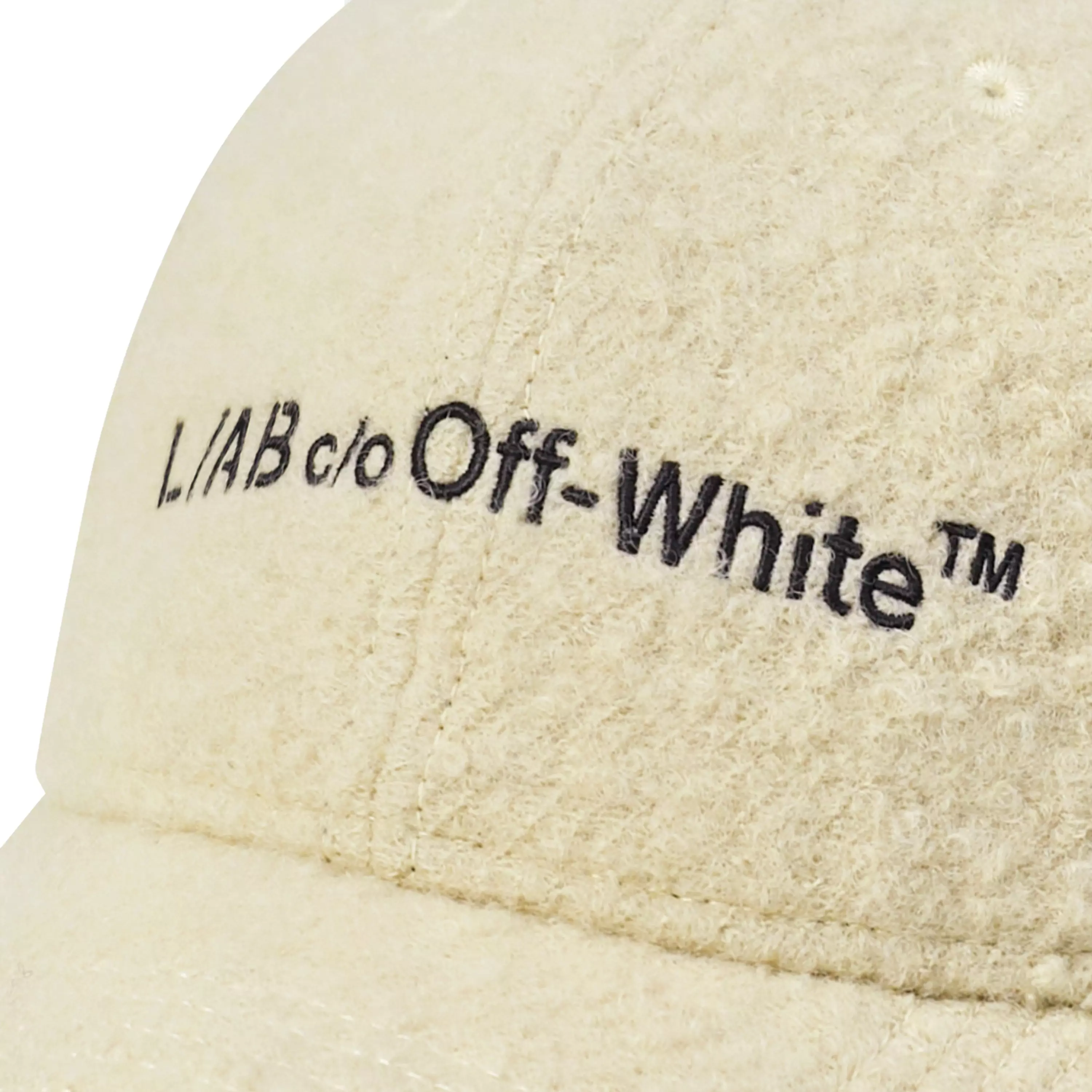 L/AB c/o Off-White Embroidered Curved Brim Sherpa Hat - Yellow - YELLOW