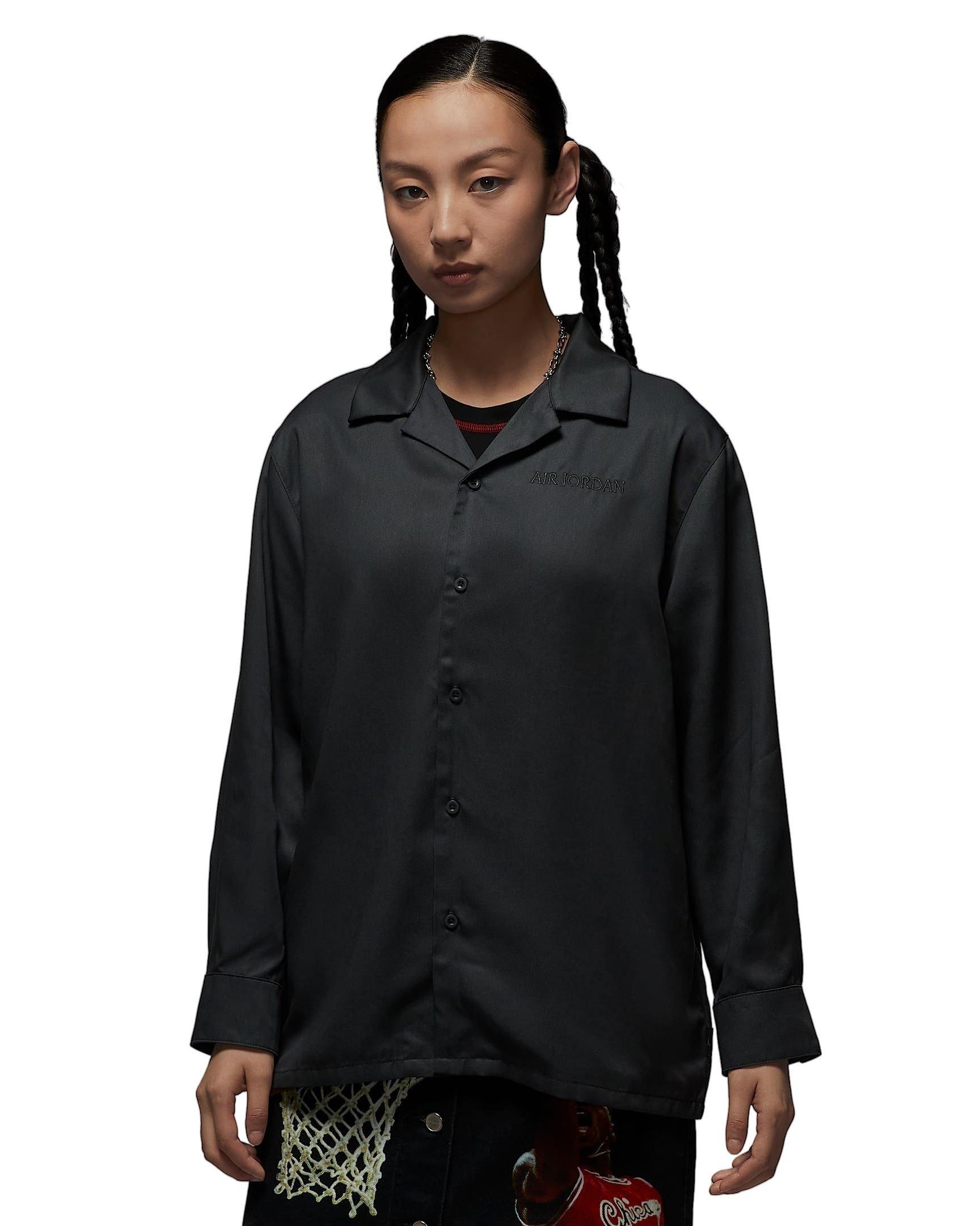 Jordan Air Women's Long-Sleeve Woven Top - DK GREY Thumbnail View 1