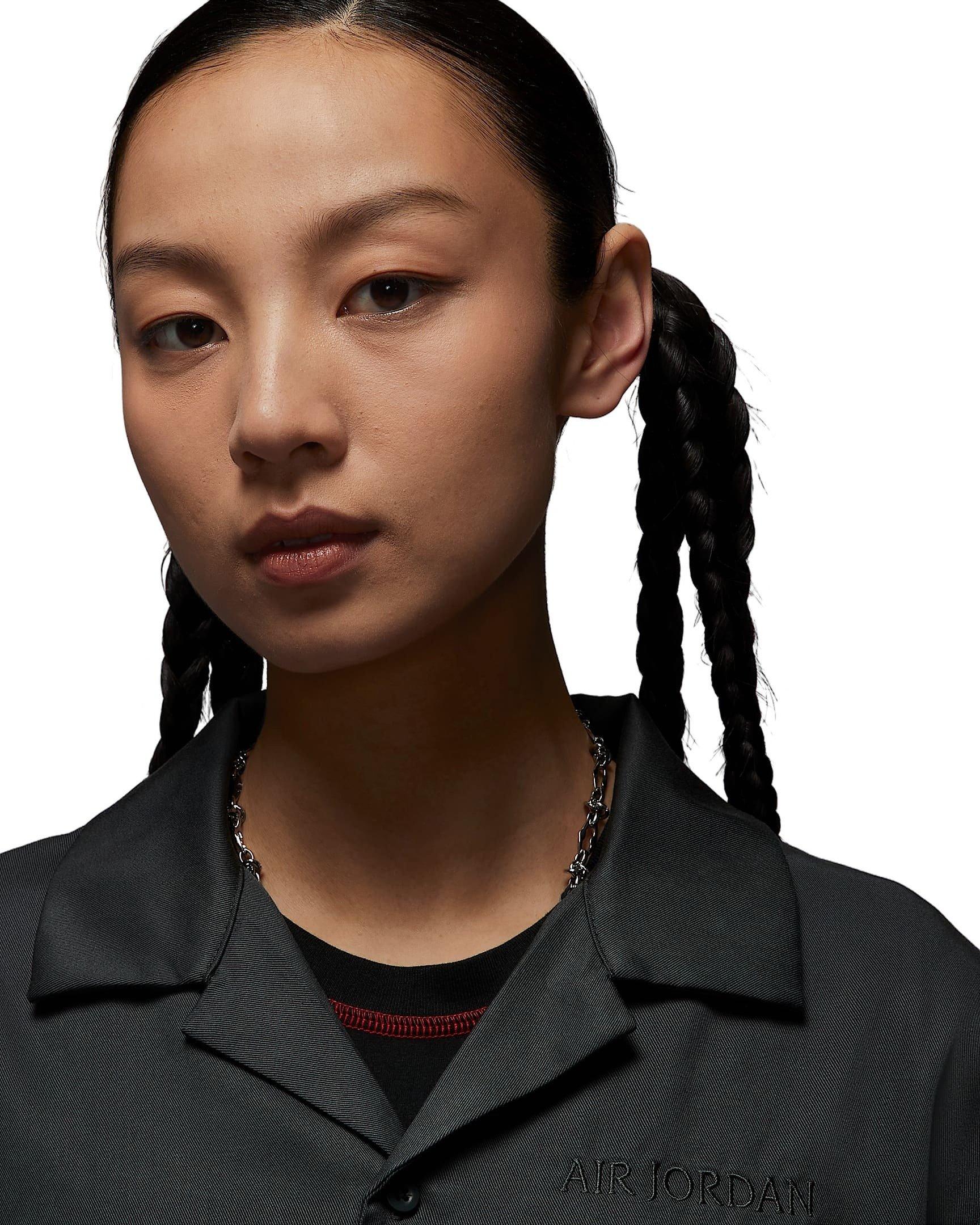 Jordan Air Women's Long-Sleeve Woven Top - DK GREY Thumbnail View 3