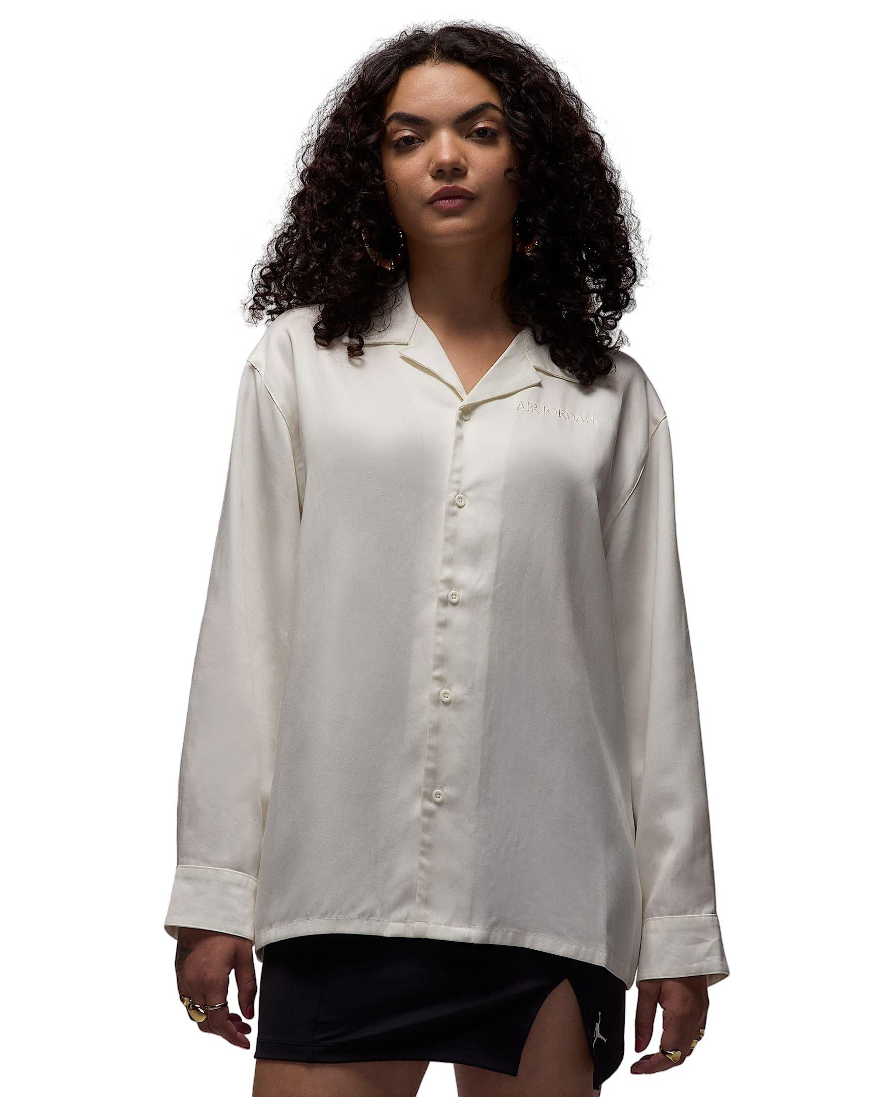 Jordan Air Women's Long-Sleeve Woven Top - WHITE Thumbnail View 1