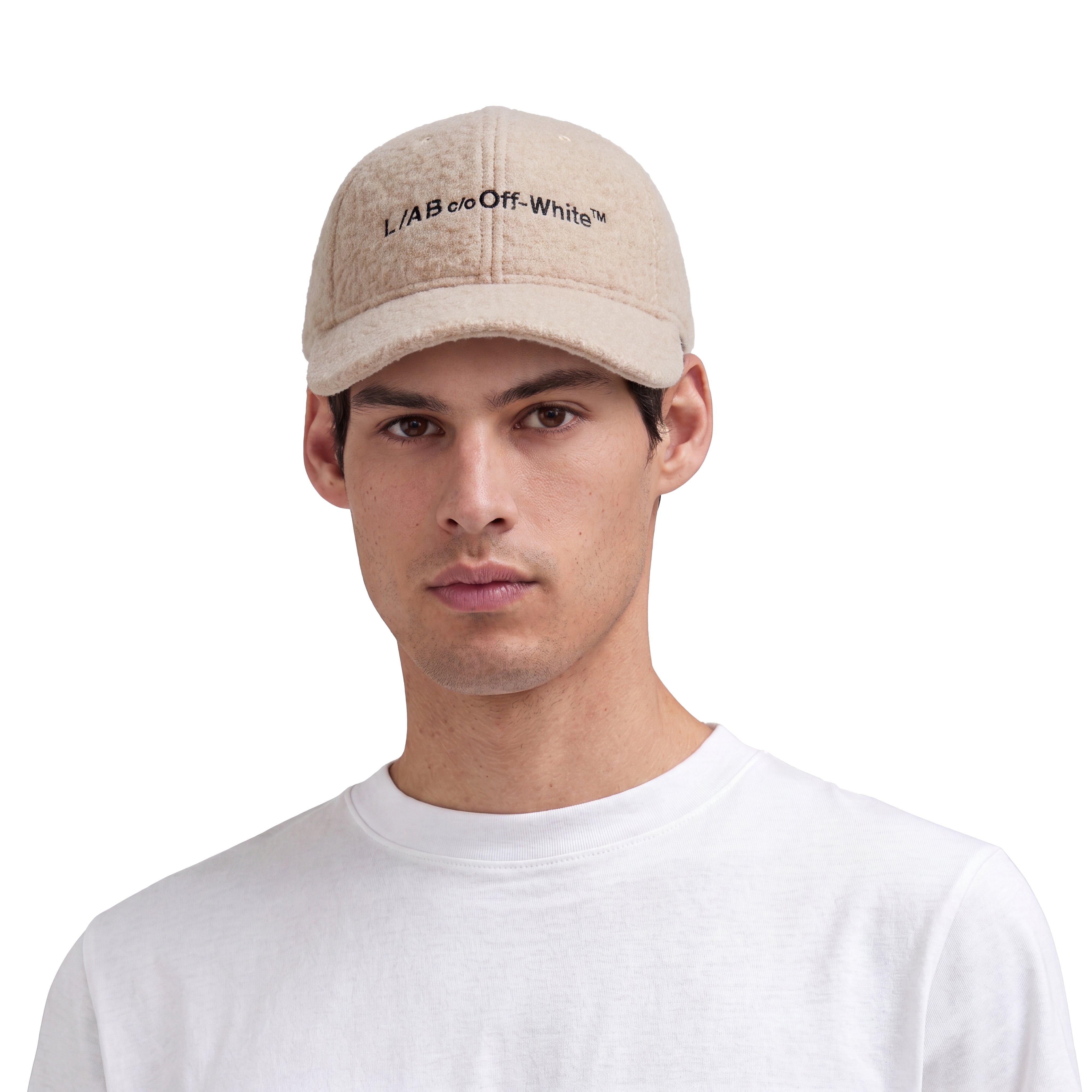 L/AB c/o Off-White Embroidered Curved Brim Sherpa Hat - Cream - CREAM