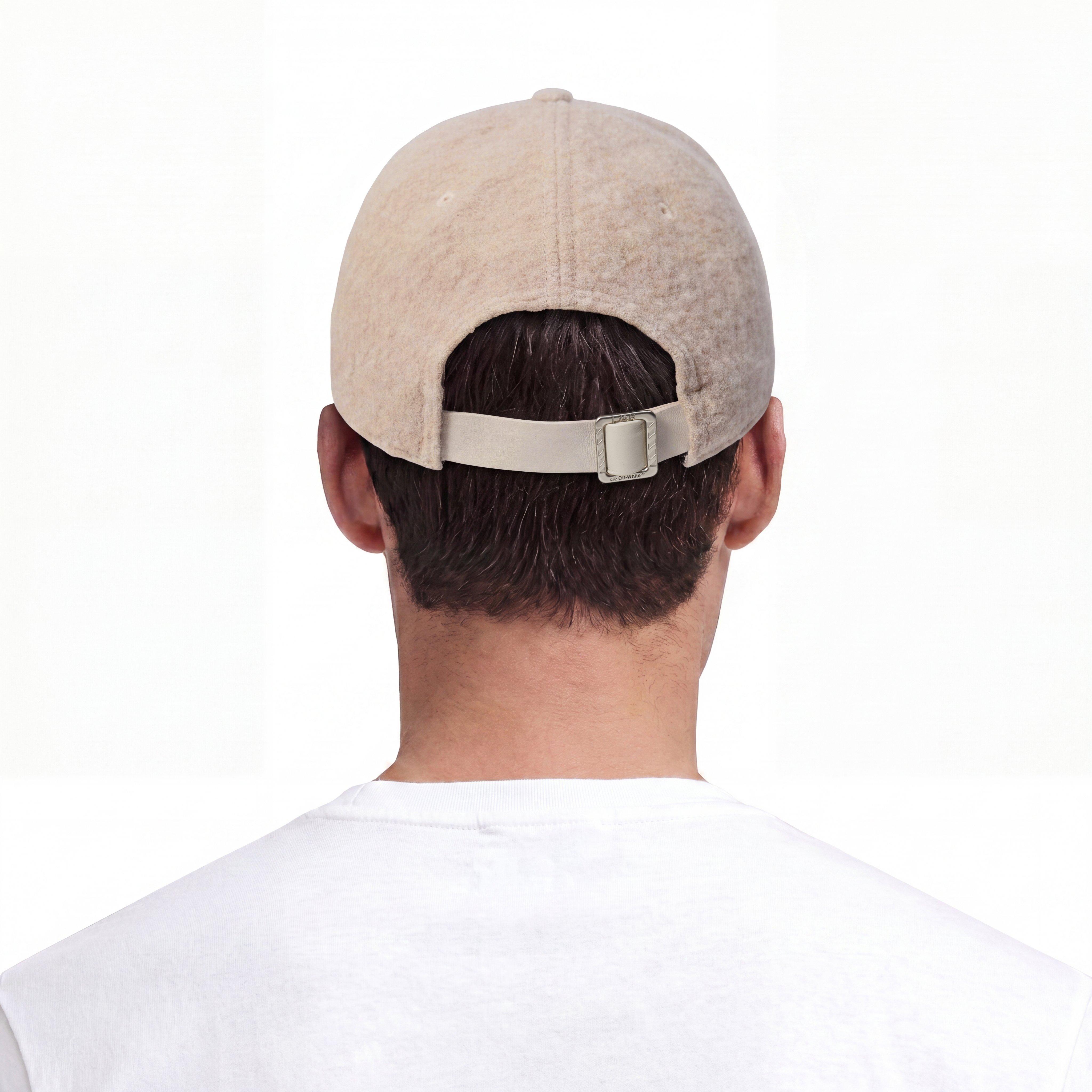 L/AB c/o Off-White Embroidered Curved Brim Sherpa Hat - Cream - CREAM