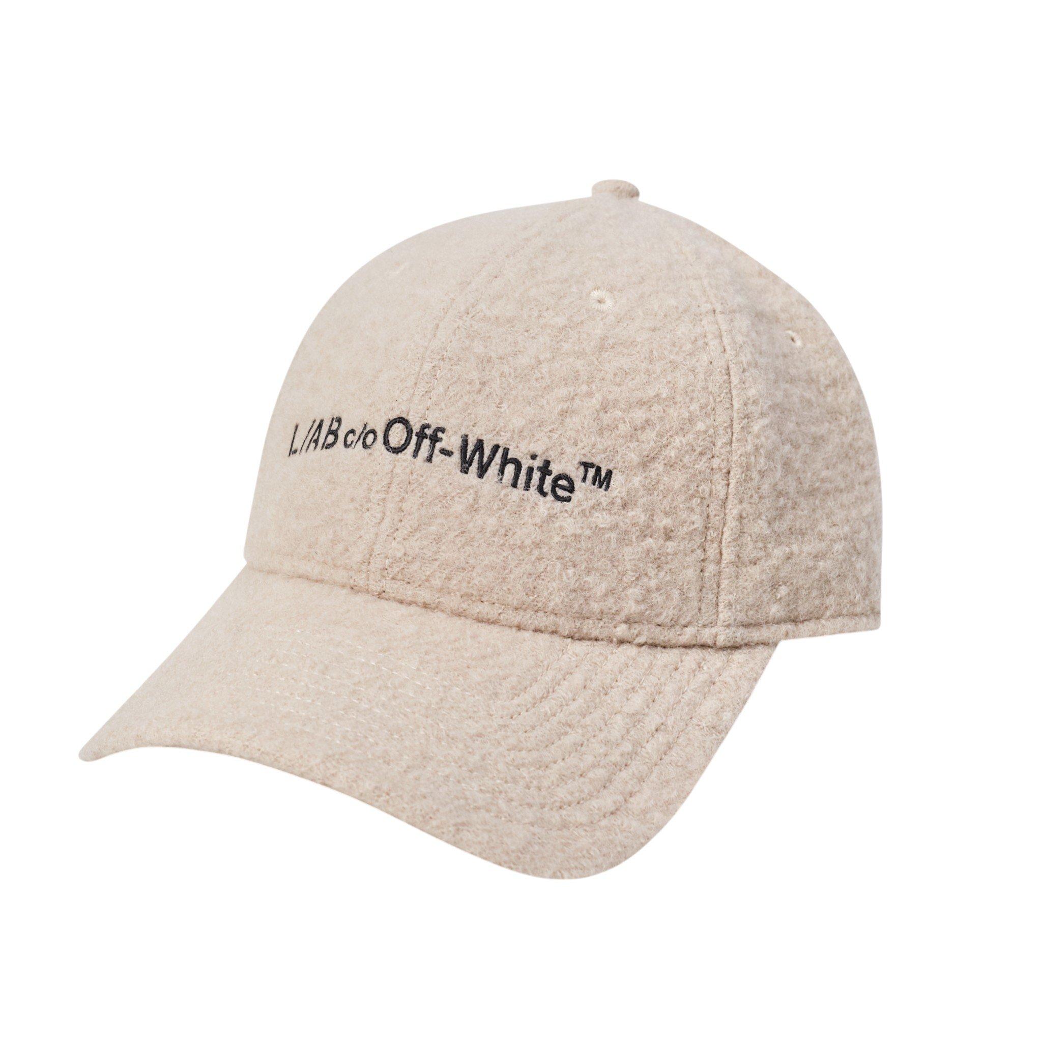L/AB c/o Off-White Embroidered Curved Brim Sherpa Hat - Cream - CREAM