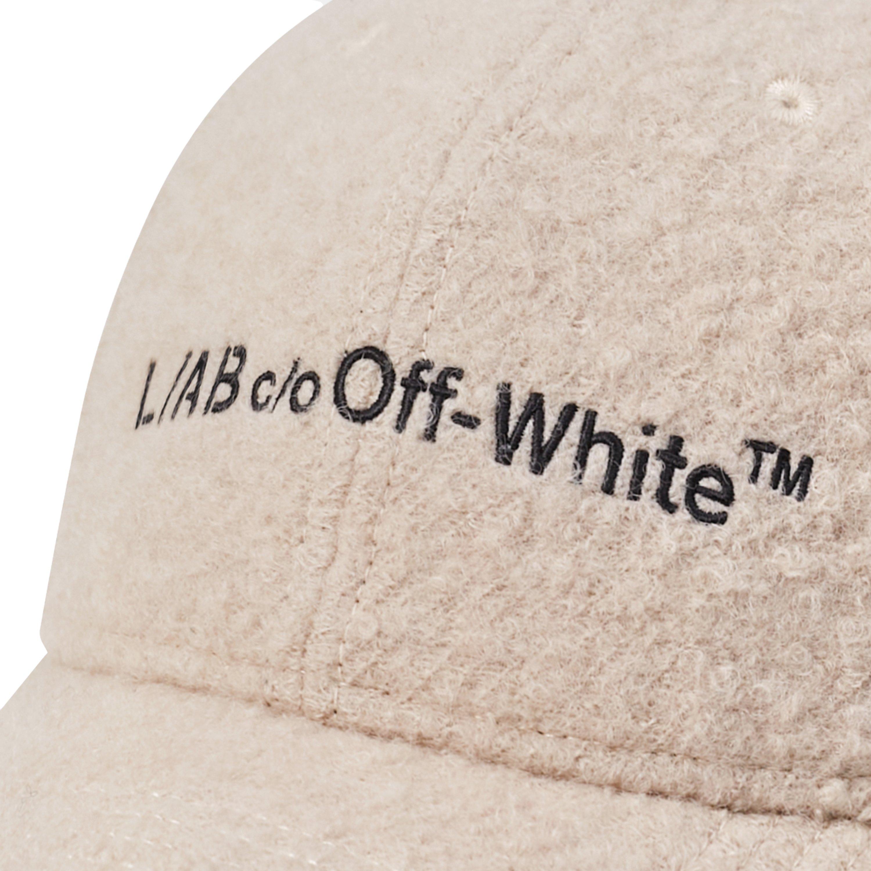 L/AB c/o Off-White Embroidered Curved Brim Sherpa Hat - Cream - CREAM