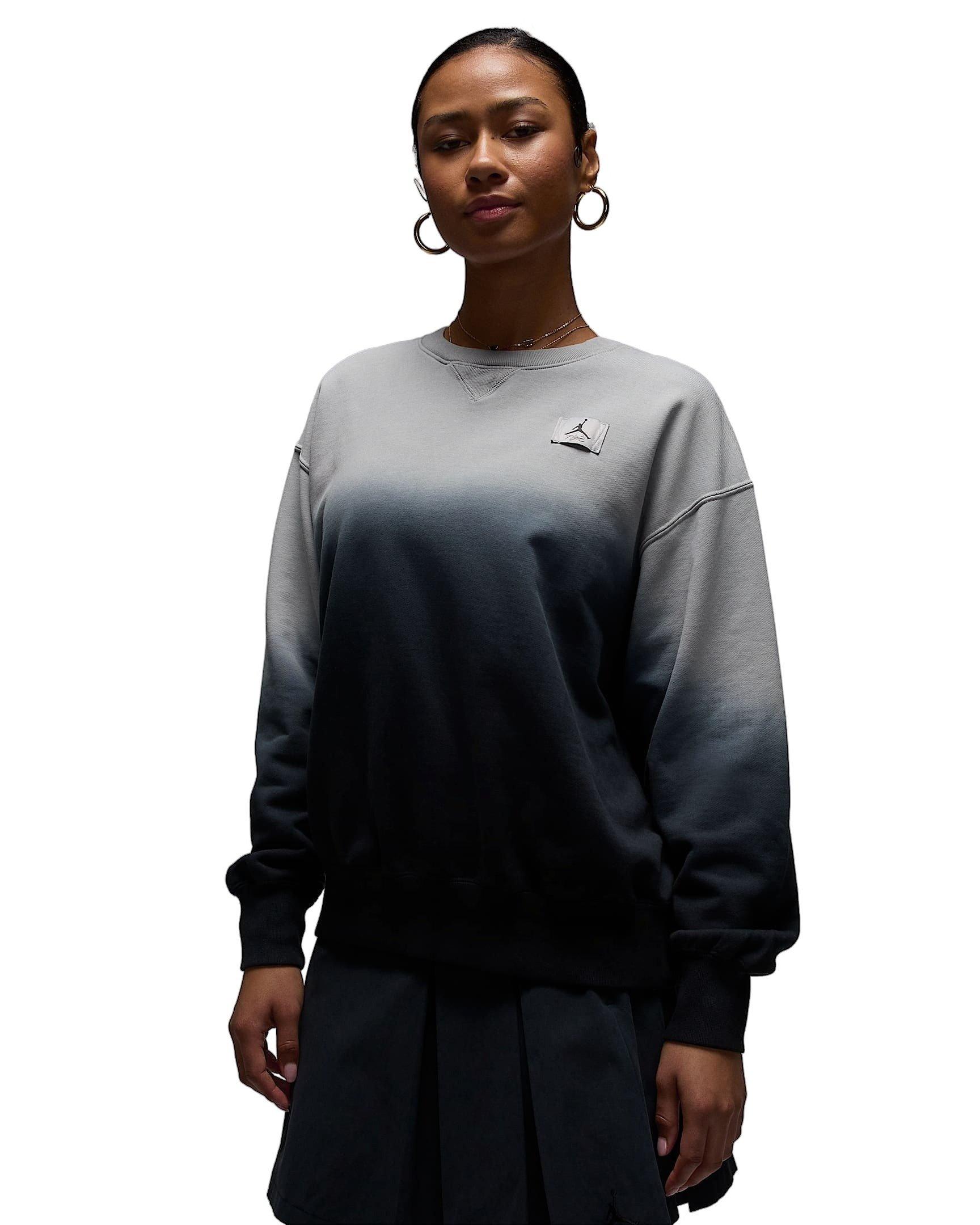Jordan Women's Flight Fleece French Terry Crew-Neck Sweatshirt -Grey - GREY Thumbnail View 1
