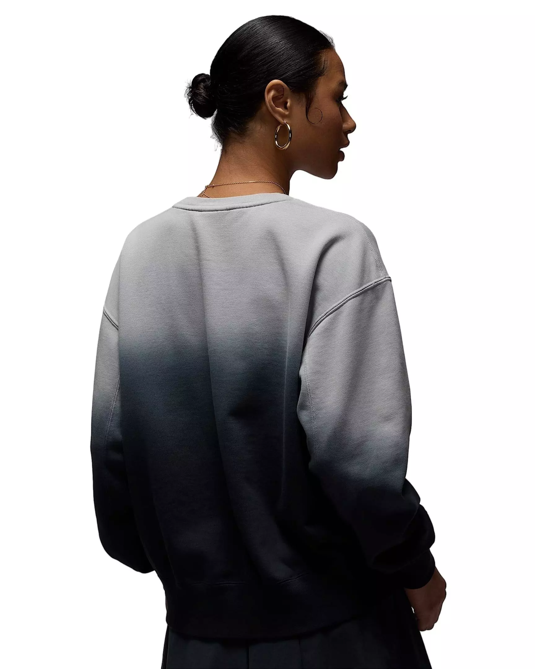 Jordan Women's Flight Fleece French Terry Crew-Neck Sweatshirt -Grey - GREY