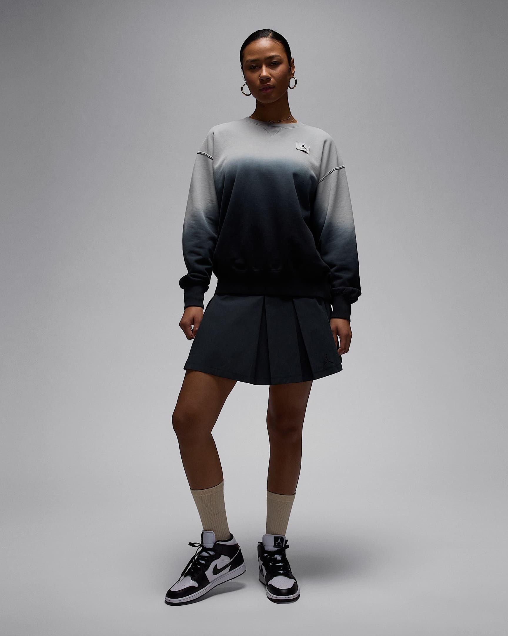 Jordan Women's Flight Fleece French Terry Crew-Neck Sweatshirt -Grey - GREY Thumbnail View 5