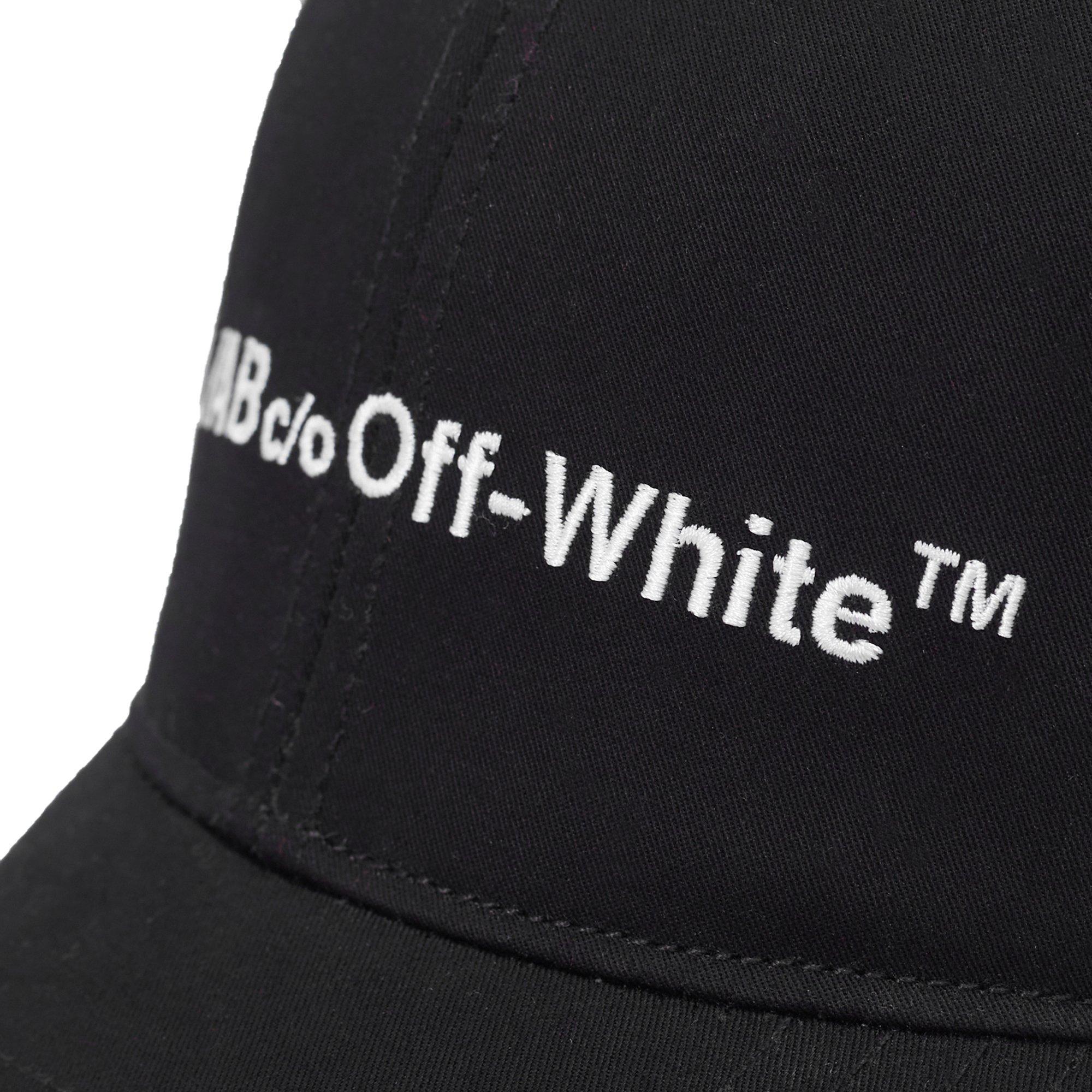 L/AB c/o Off-White Horizontal Embroidered Curved Brim Twill Hat - Black - BLACK