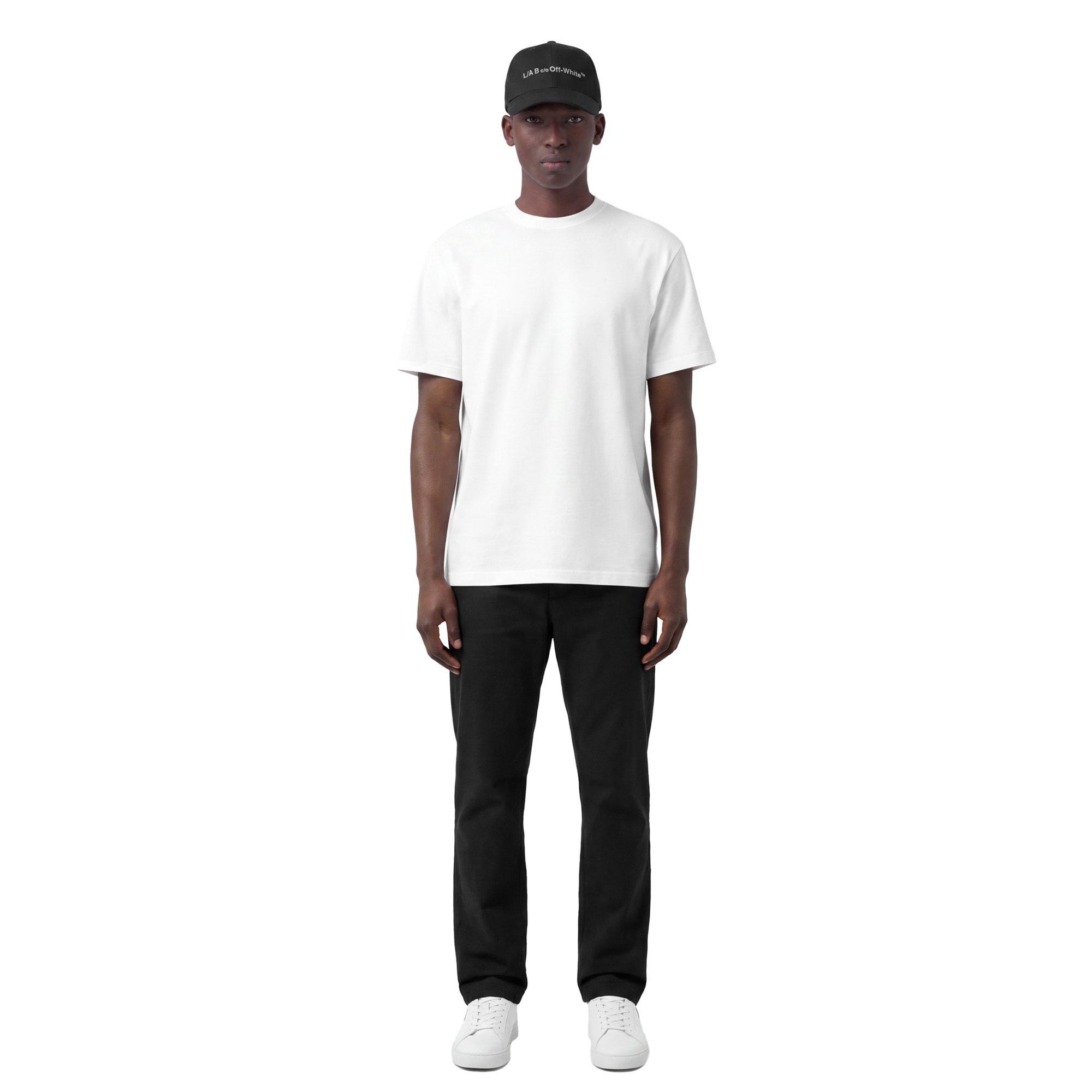 L/AB c/o Off-White Horizontal Embroidered Curved Brim Twill Hat - Black - BLACK