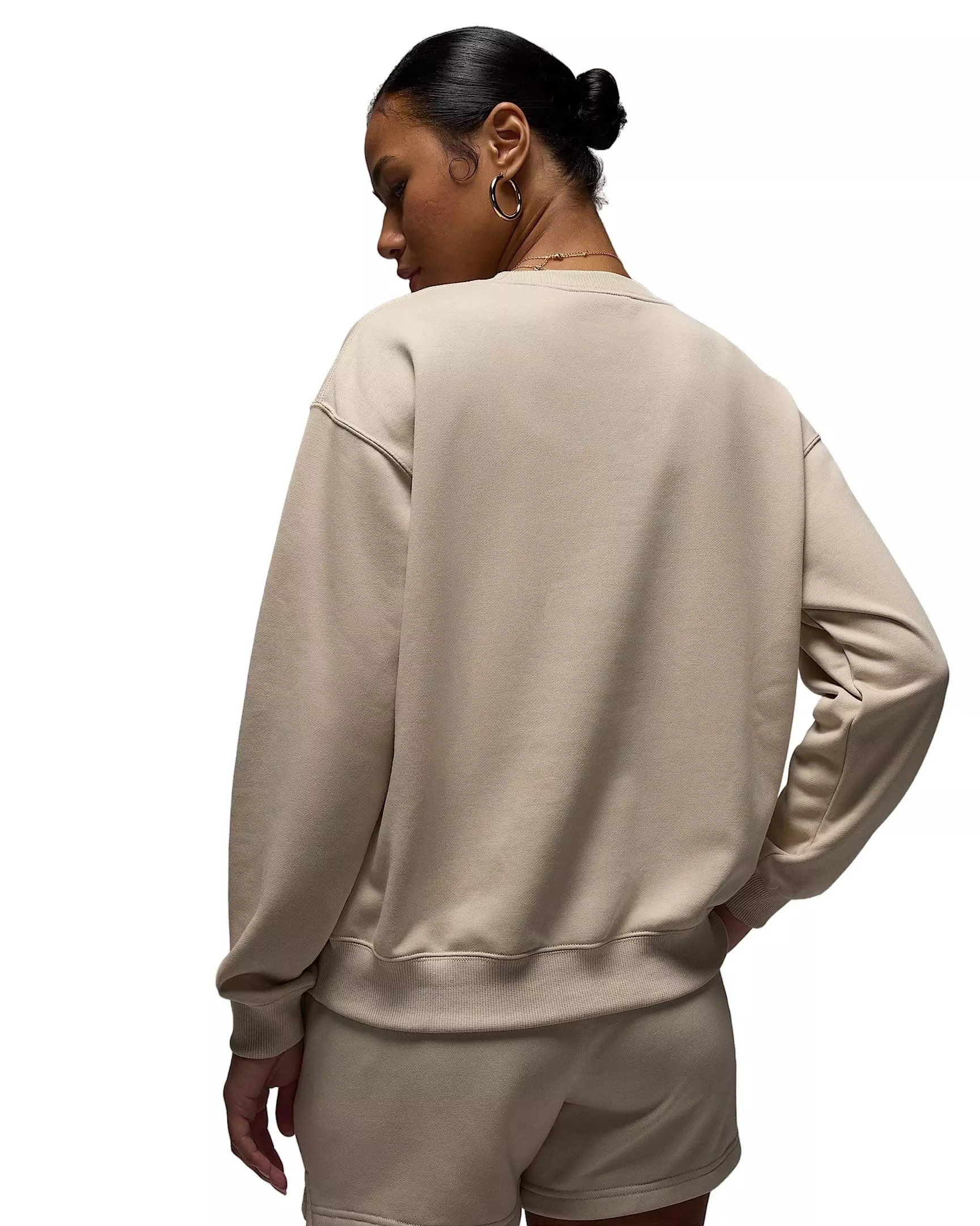 Jordan Women's Brooklyn French Terry Fleece Crew-Neck Sweatshirt - BROWN