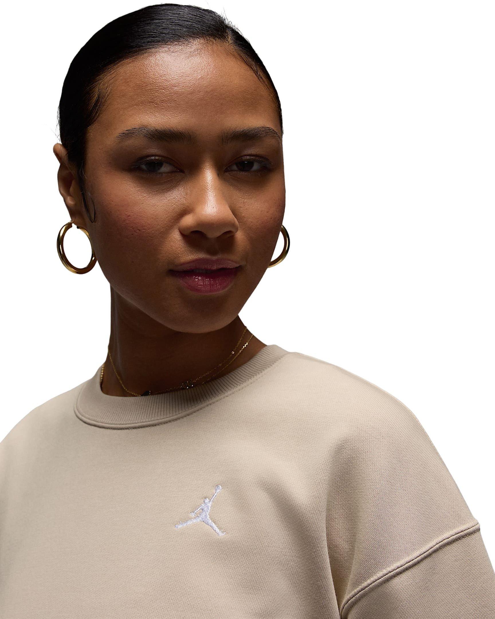 Jordan Women's Brooklyn French Terry Fleece Crew-Neck Sweatshirt - BROWN Thumbnail View 3