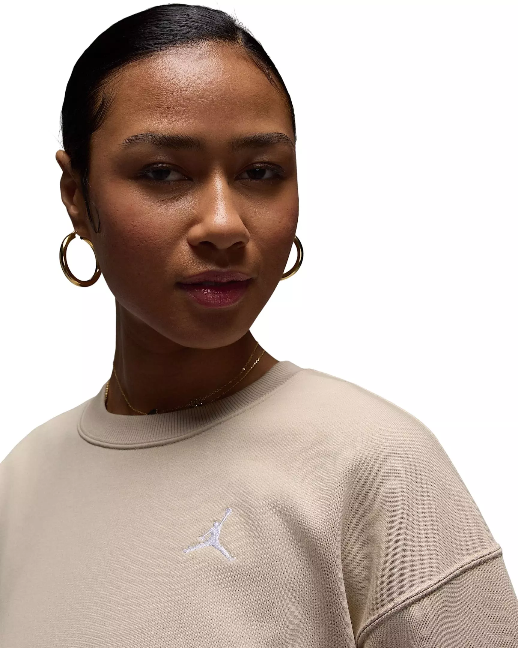 Jordan Women's Brooklyn French Terry Fleece Crew-Neck Sweatshirt - BROWN