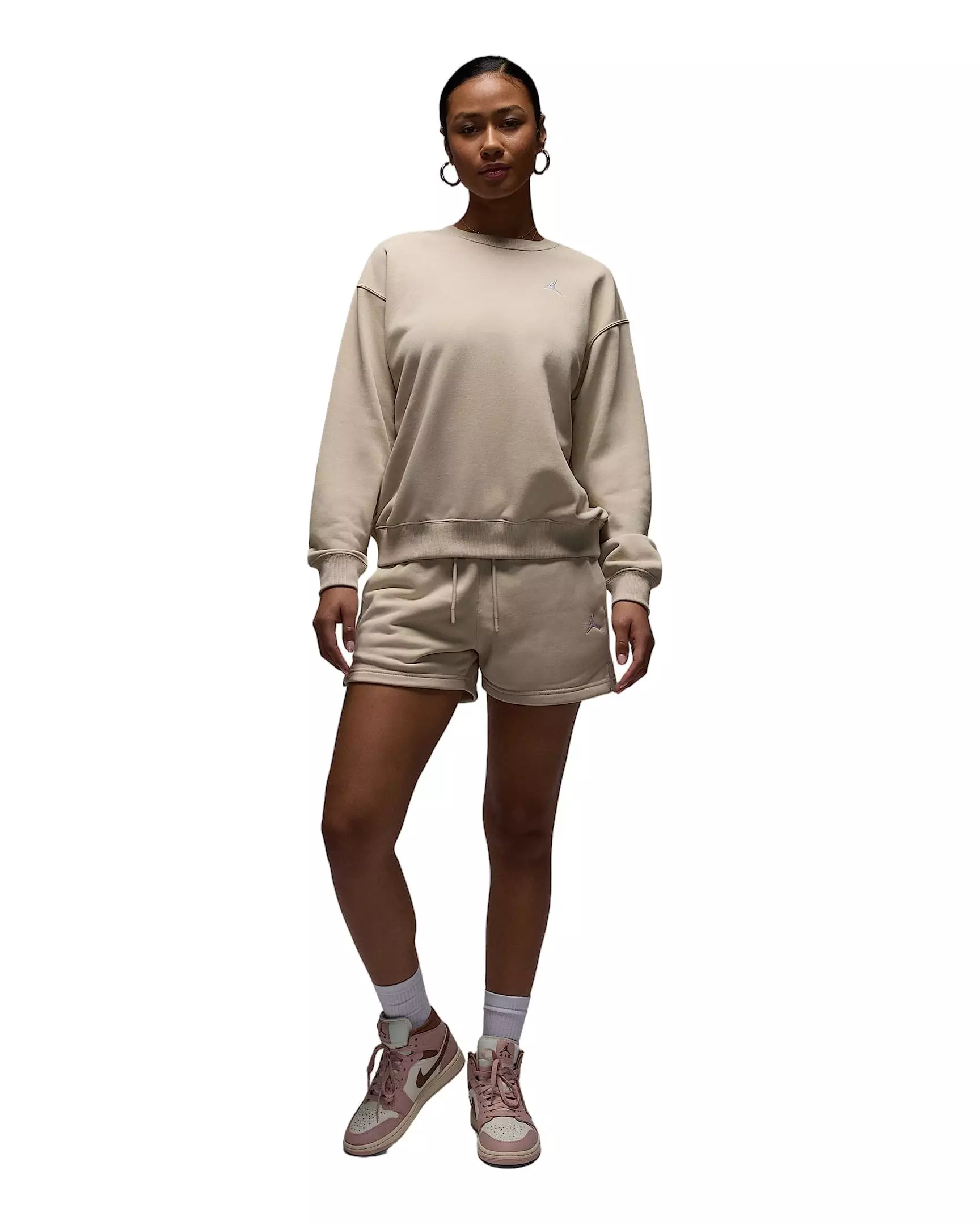 Jordan Women's Brooklyn French Terry Fleece Crew-Neck Sweatshirt - BROWN