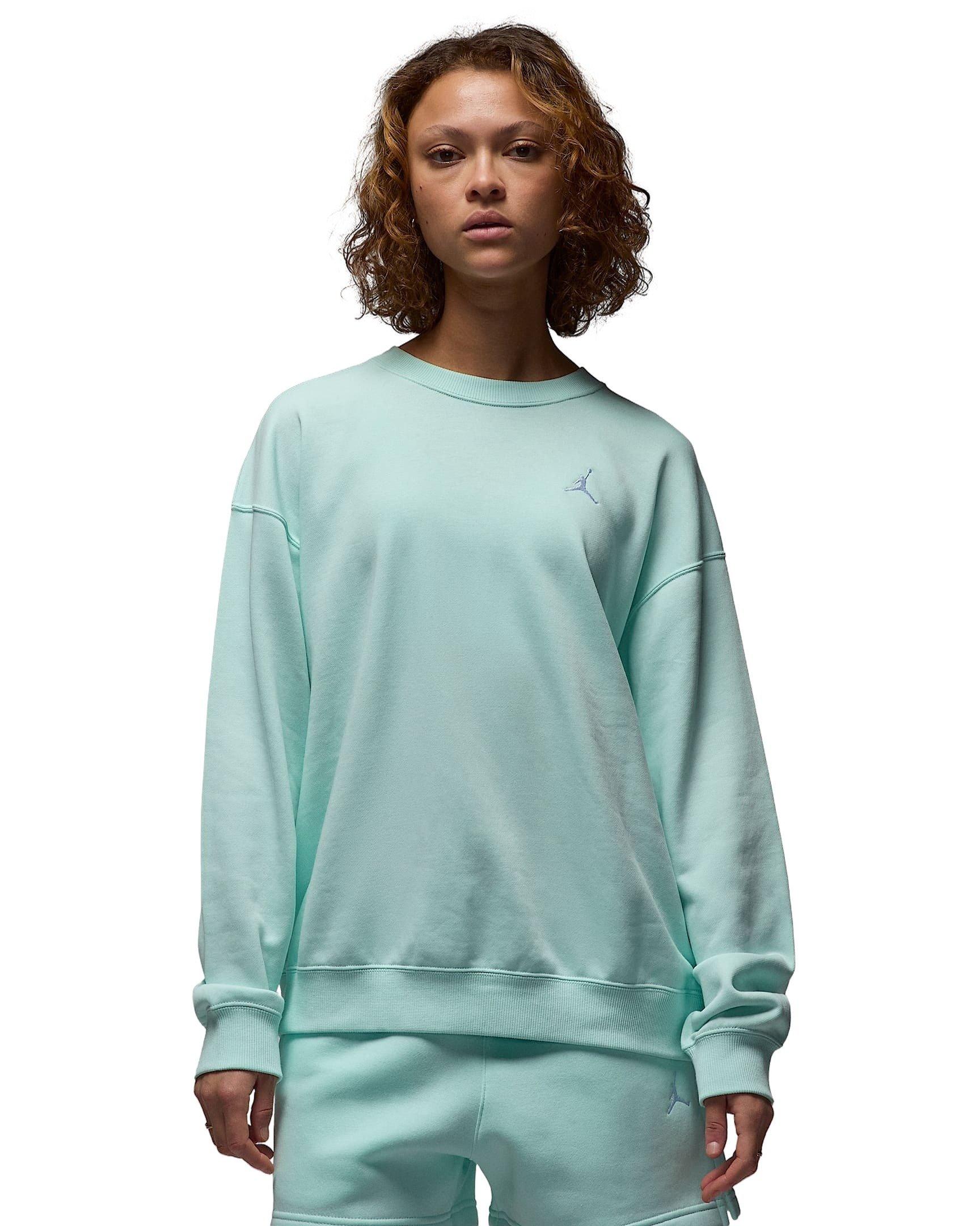 Jordan Women's Brooklyn French Terry Fleece Crew-Neck Sweatshirt - GREEN Thumbnail View 1