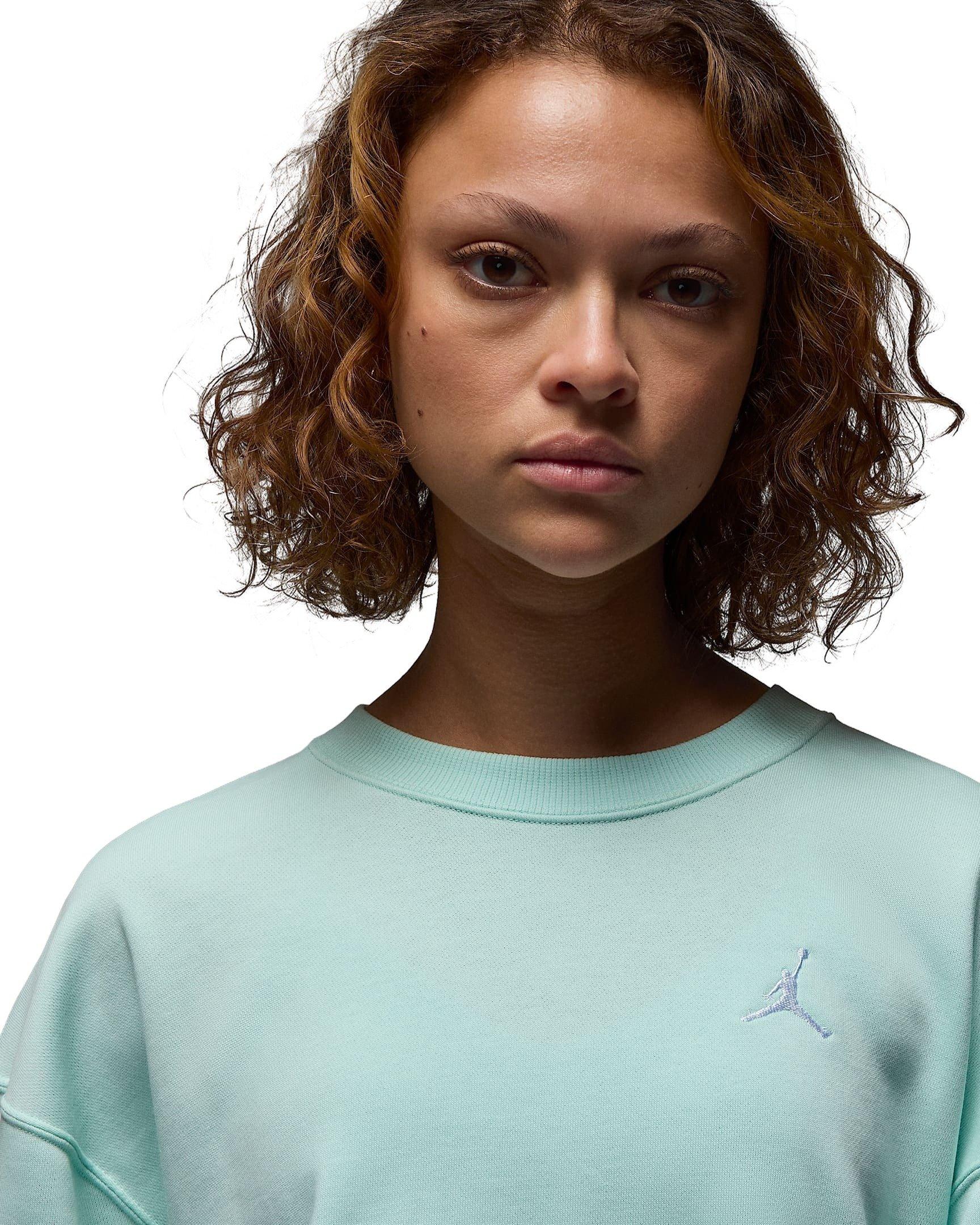 Jordan Women's Brooklyn French Terry Fleece Crew-Neck Sweatshirt - GREEN Thumbnail View 3