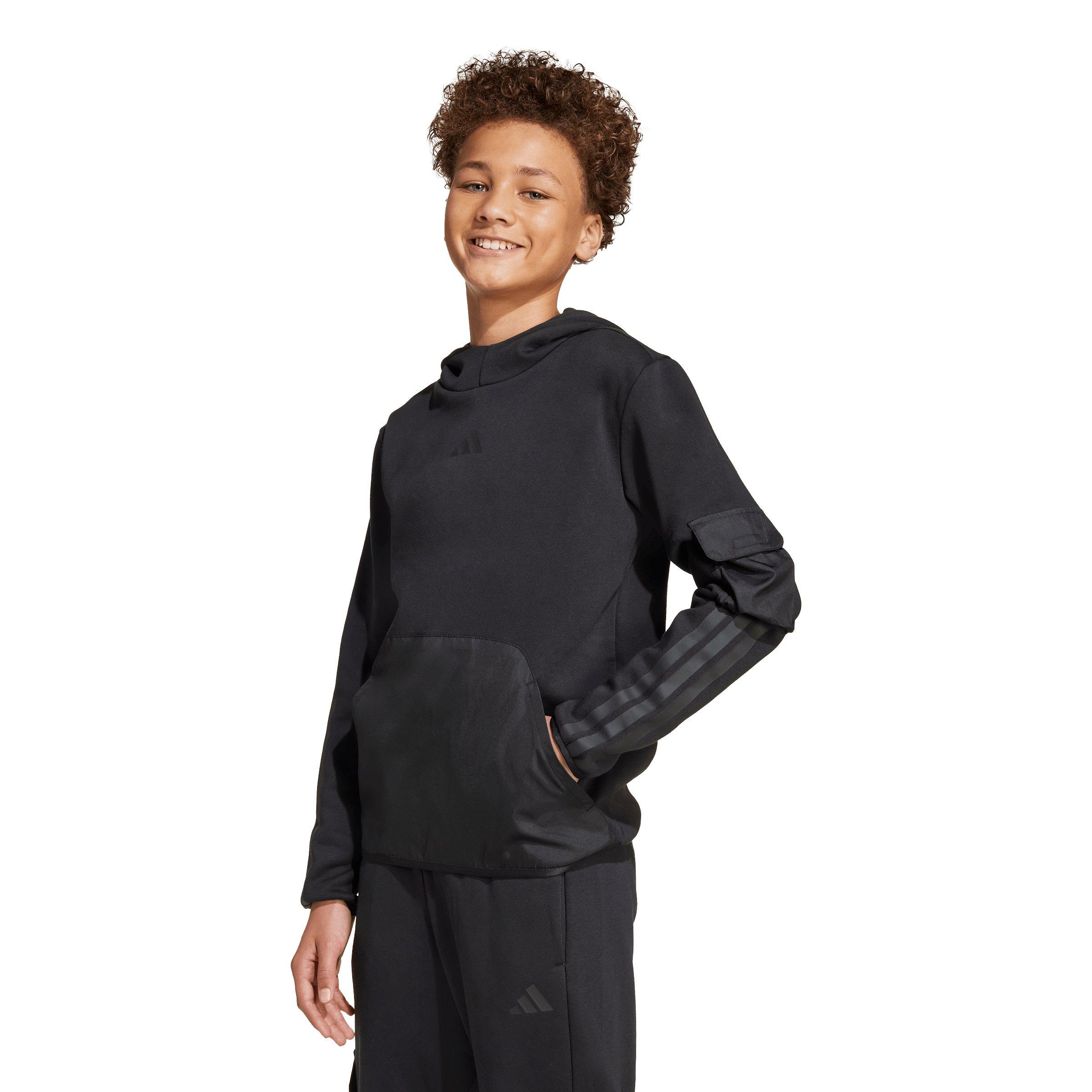 adidas Big Boys' Utility Pack Fleece Hoodie - Black - BLACK Thumbnail View 1