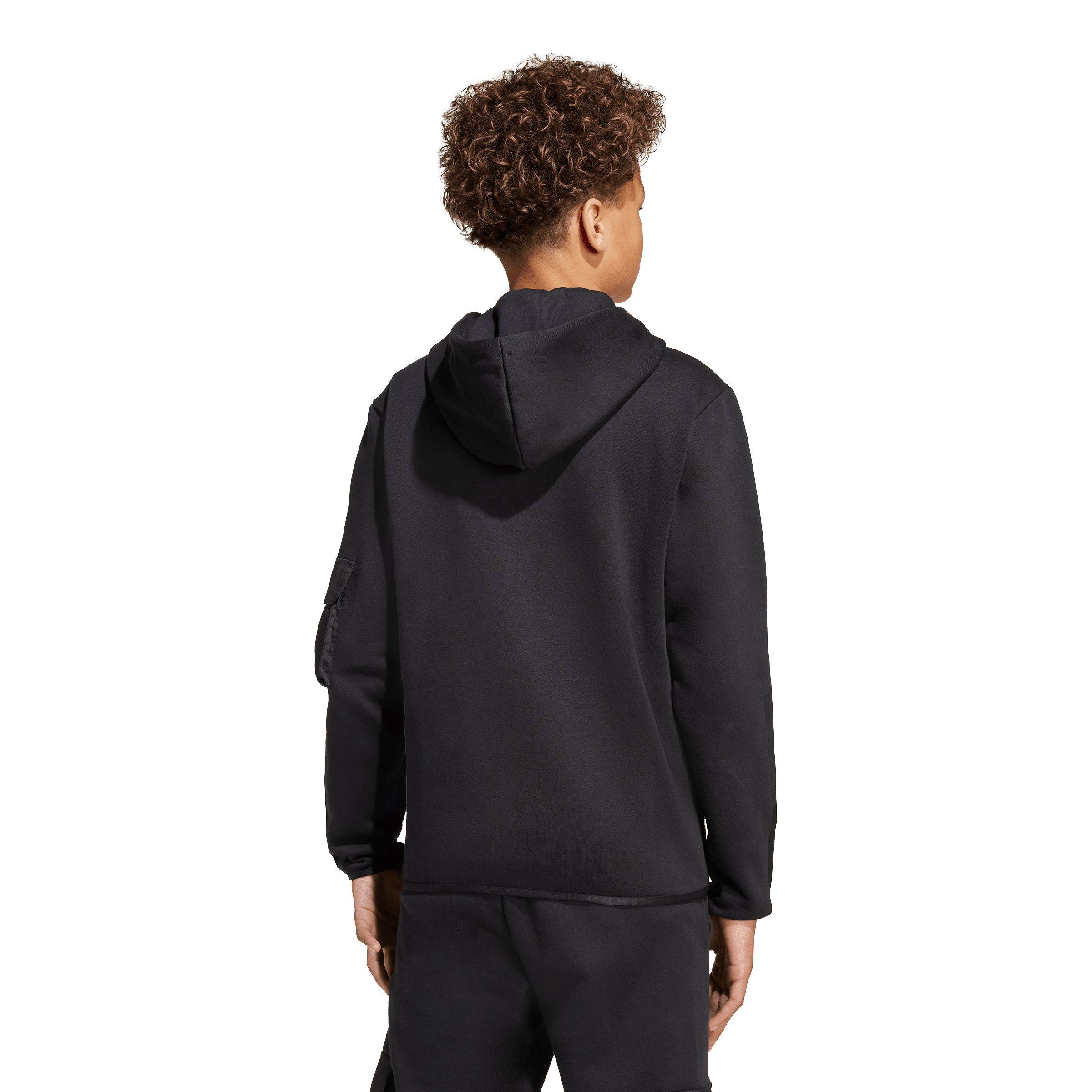 adidas Big Boys' Utility Pack Fleece Hoodie - Black - BLACK Thumbnail View 2