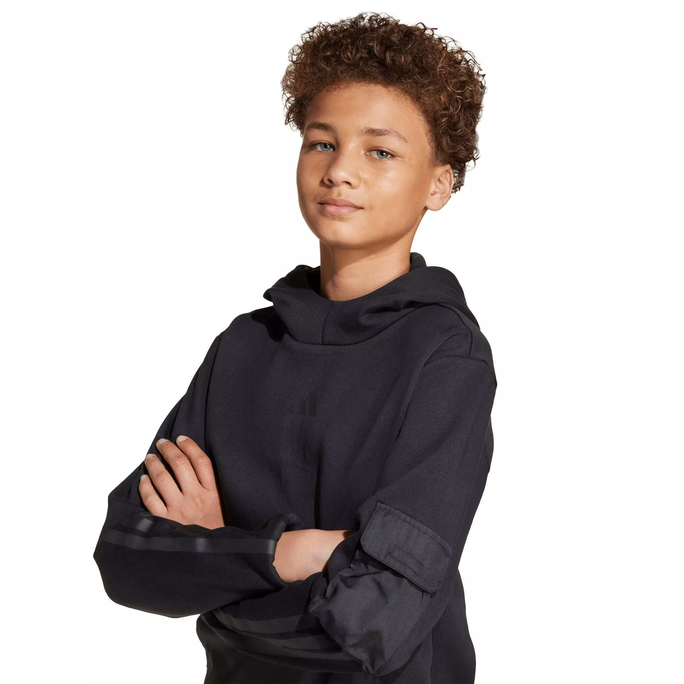 adidas Big Boys' Utility Pack Fleece Hoodie - Black - BLACK