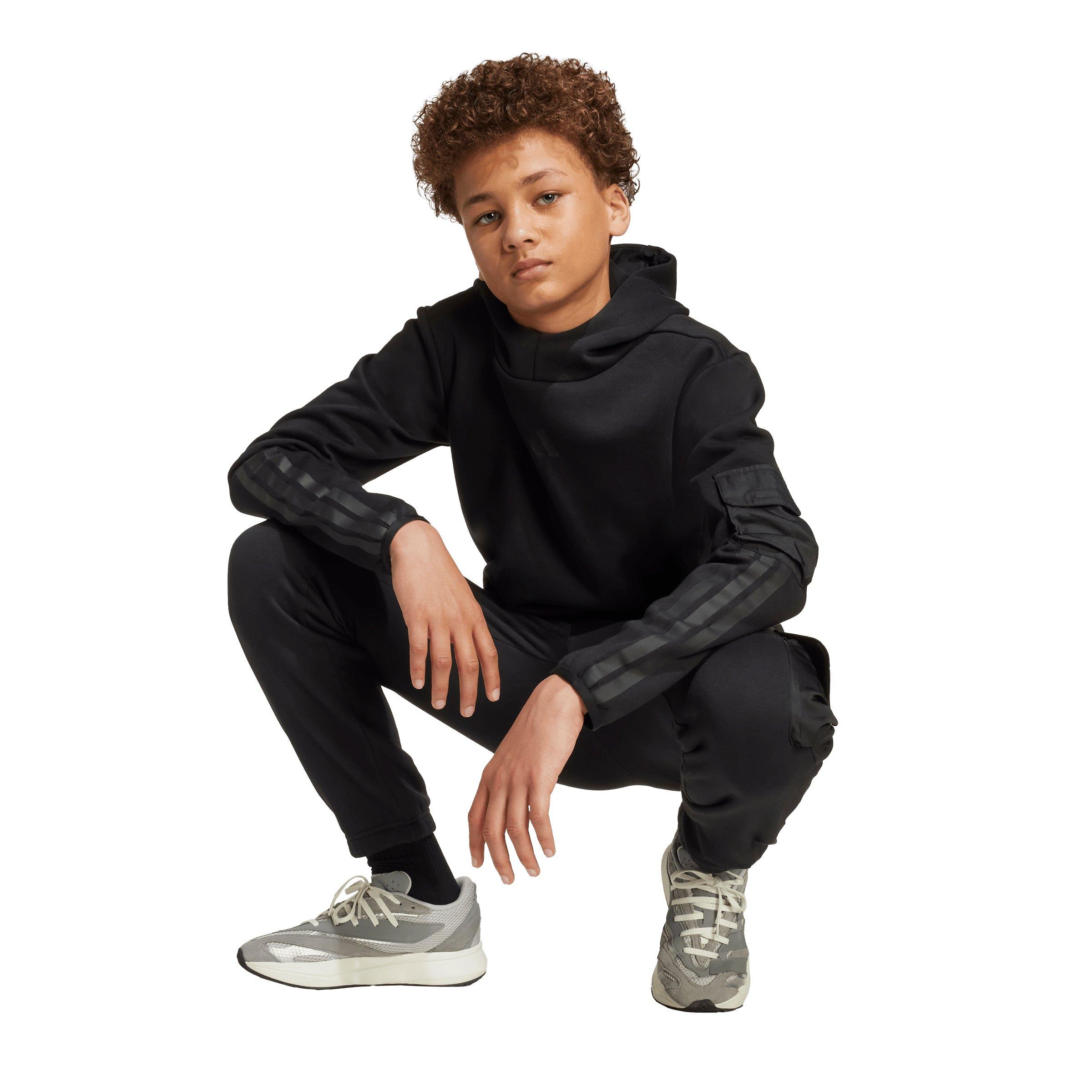 adidas Big Boys' Utility Pack Fleece Hoodie - Black - BLACK Thumbnail View 5