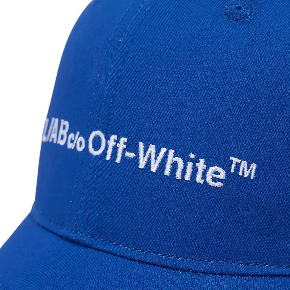 L/AB c/o Off-White Horizontal Embroidered Curved Brim Twill Hat - Royal - ROYAL