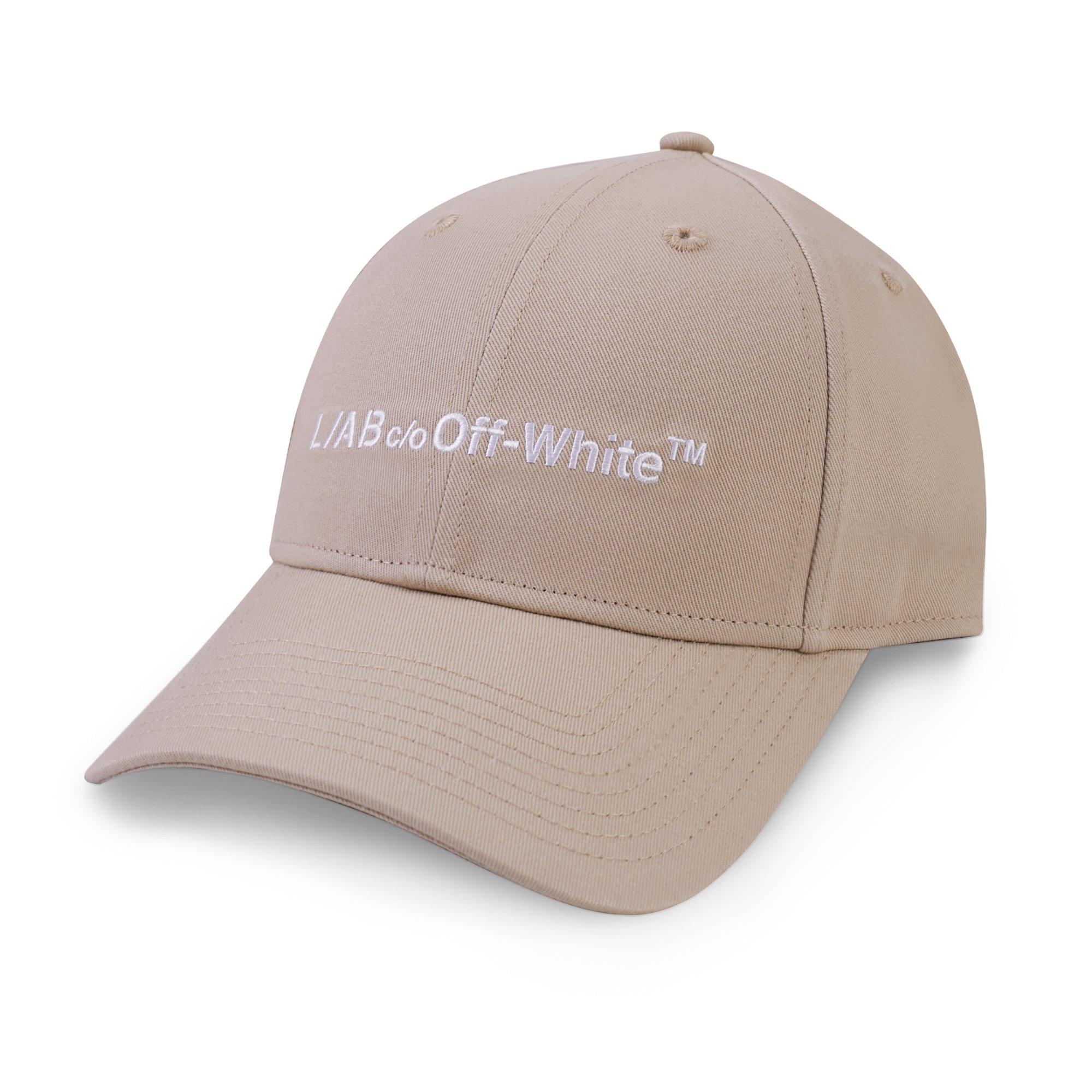 L/AB c/o Off-White Horizontal Embroidered Curved Brim Twill Hat - Cream - CREAM