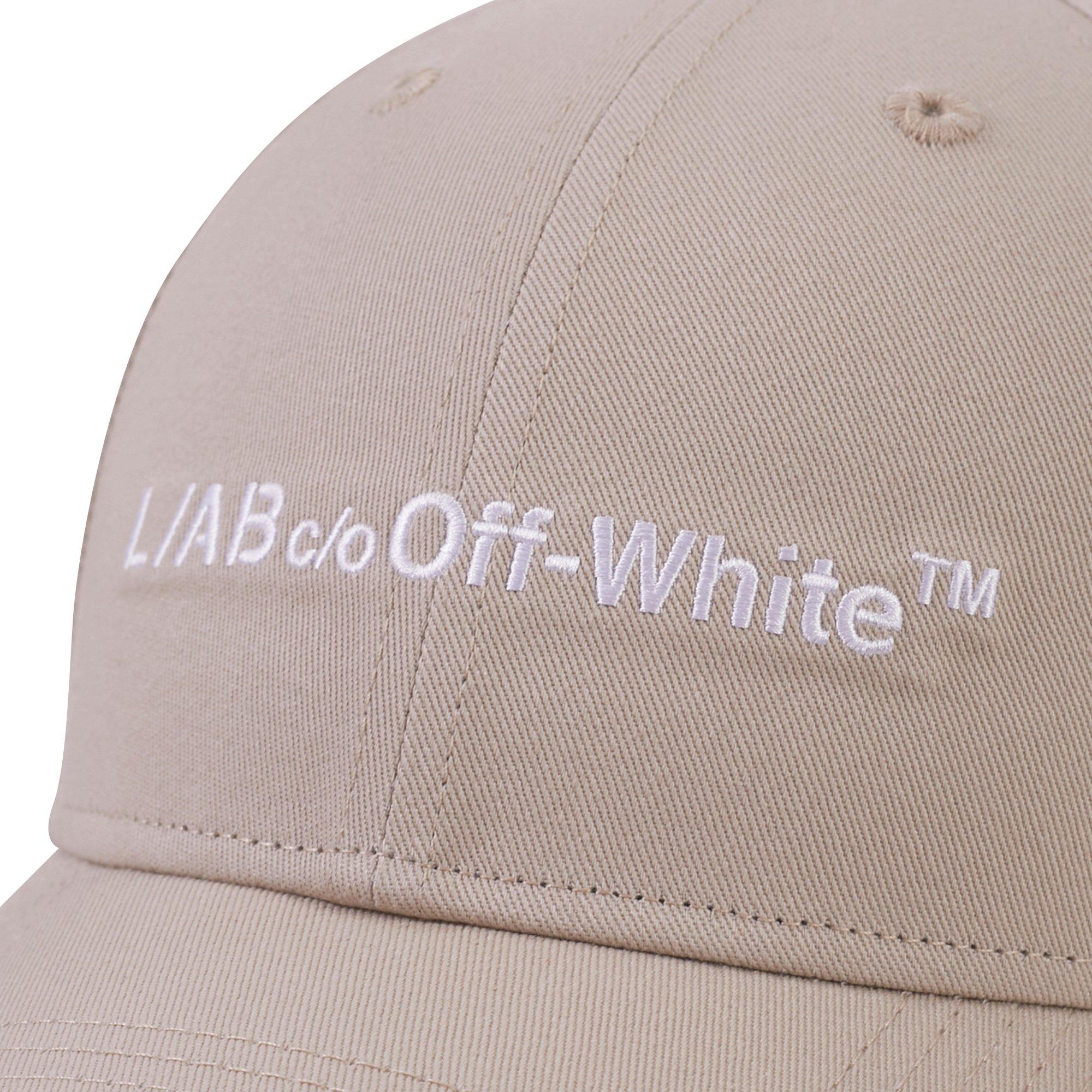 L/AB c/o Off-White Horizontal Embroidered Curved Brim Twill Hat - Cream - CREAM
