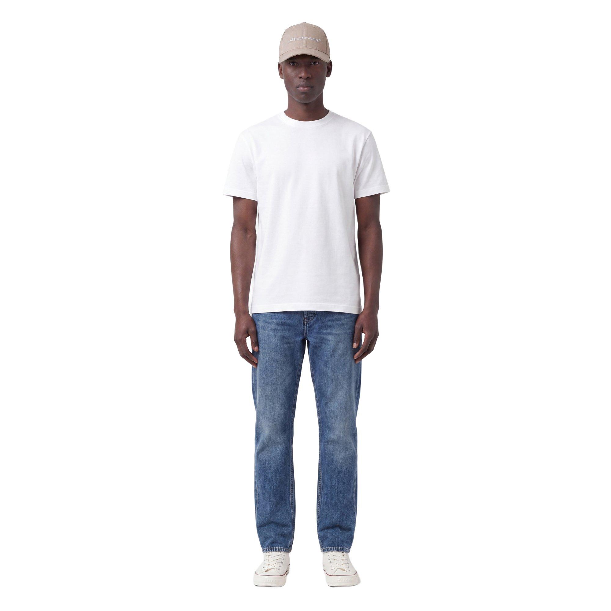 L/AB c/o Off-White Horizontal Embroidered Curved Brim Twill Hat - Cream - CREAM